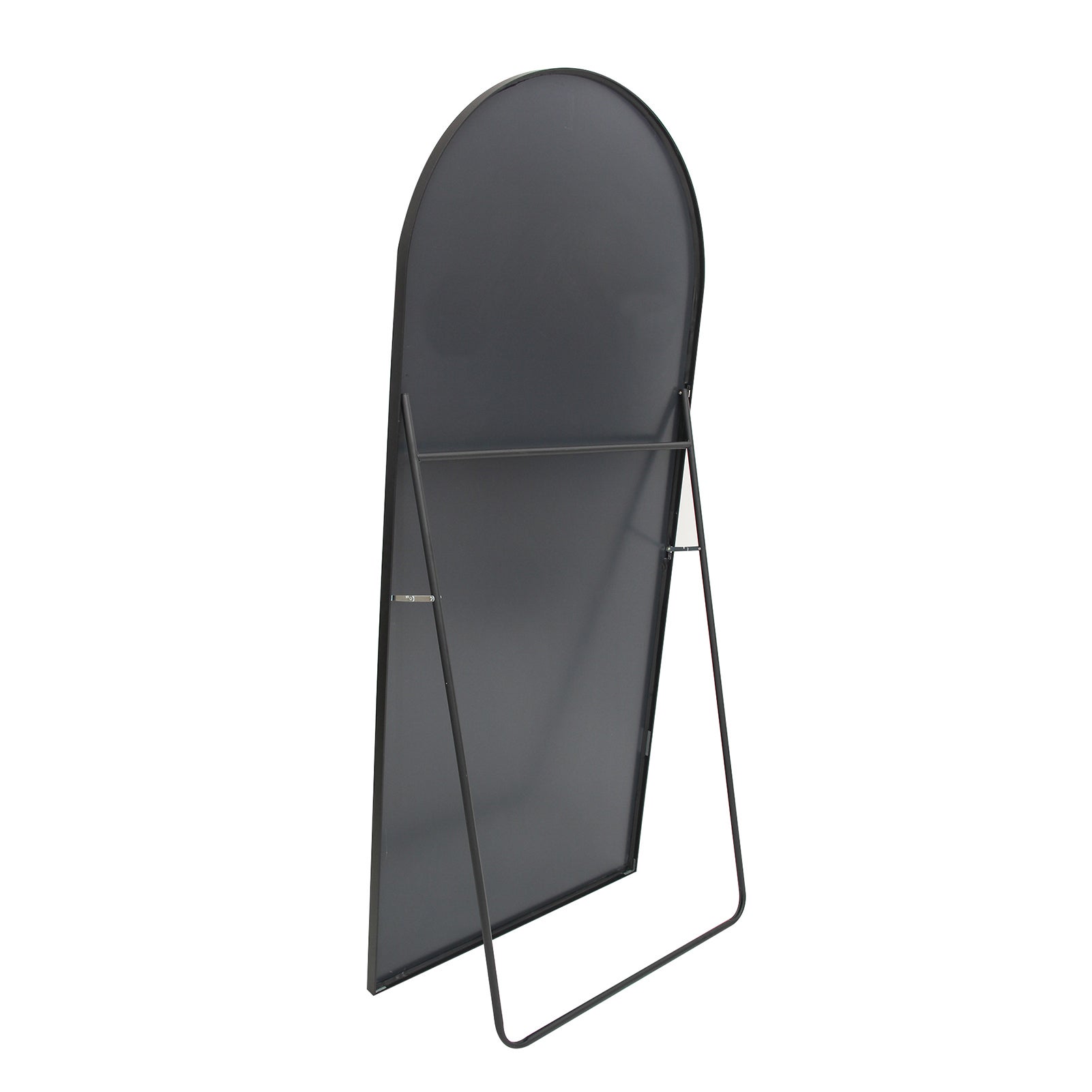 Miroir sur pied Arqué 162 x 53cm, Grand Miroir Intégral avec Cadre en Alliage d’aluminium et Verre Trempé pour Chambre, Salon, Noir - 8