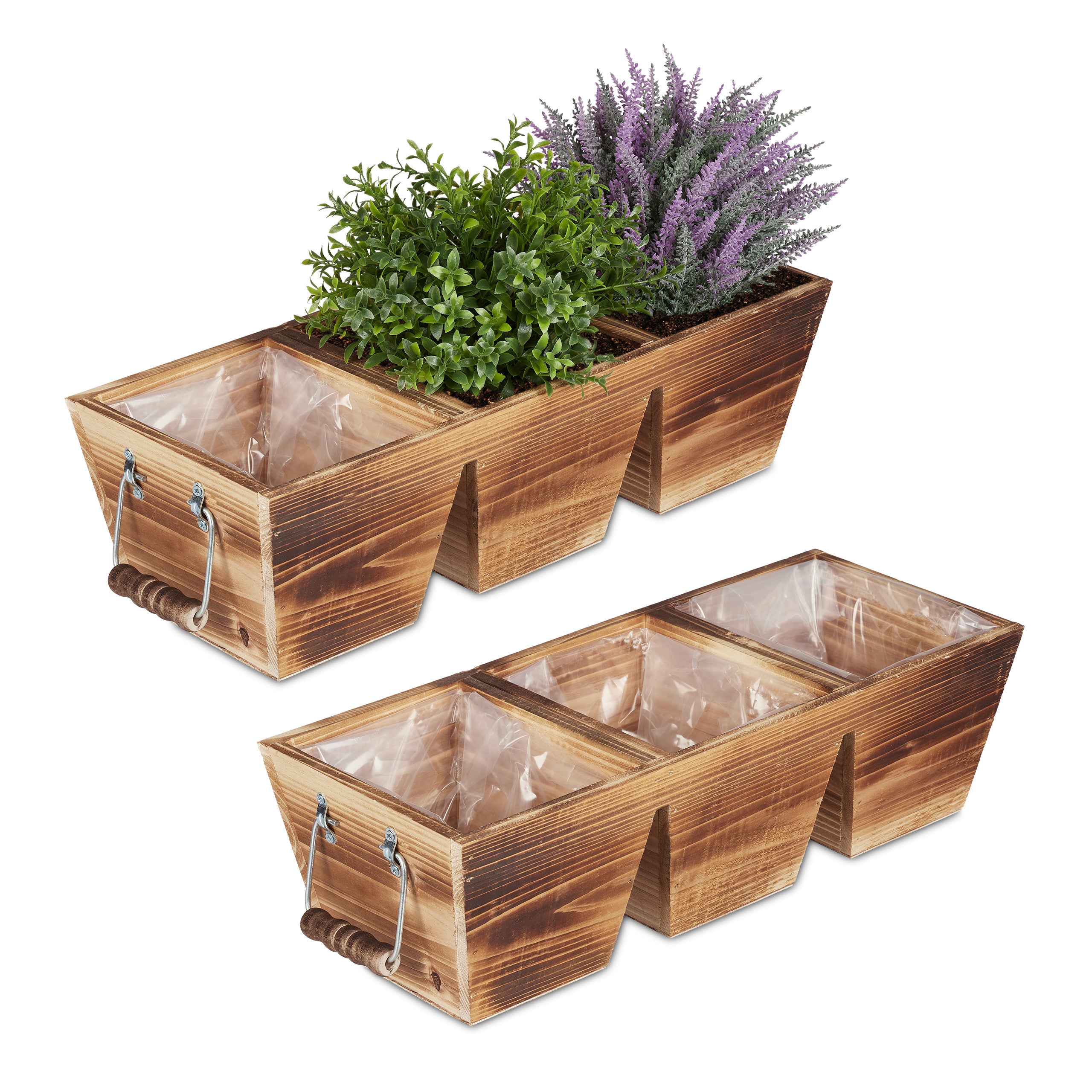 Relaxdays Fioriera In Legno, Scomparto, Aiuola A Cassetta Da Terrazza Per Erbe Aromatiche Hlp 80x88x43 5cm Fiammato 84818650