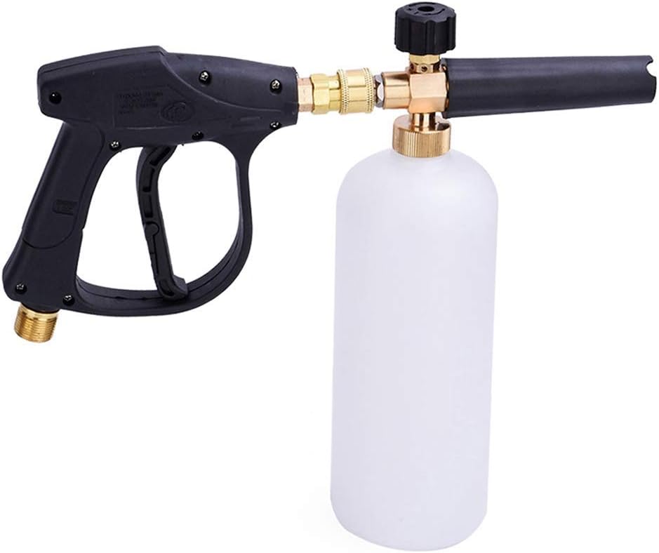 Pistolet do myjki wysokociśnieniowej z 1L pojemnikiem na pianę, gwint M22 męski, pistolet pianowy, lanca do piany śnieżnej z szybkozłączką, dozownik