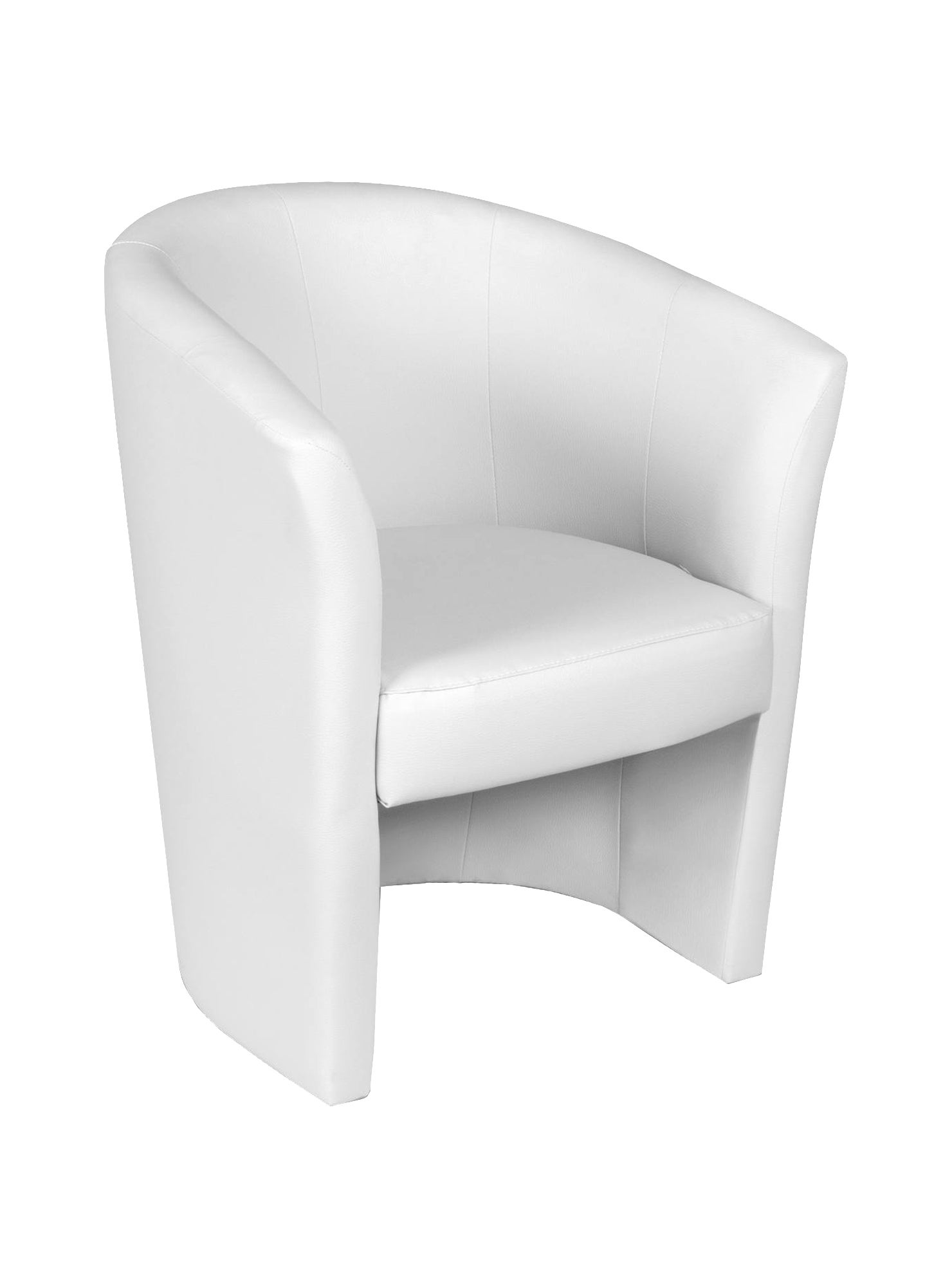 Sillón abrera, sillón de salón, asiento acolchado, silla con reposabrazos de cuero ecológico, 64x63h76 cm, blanco