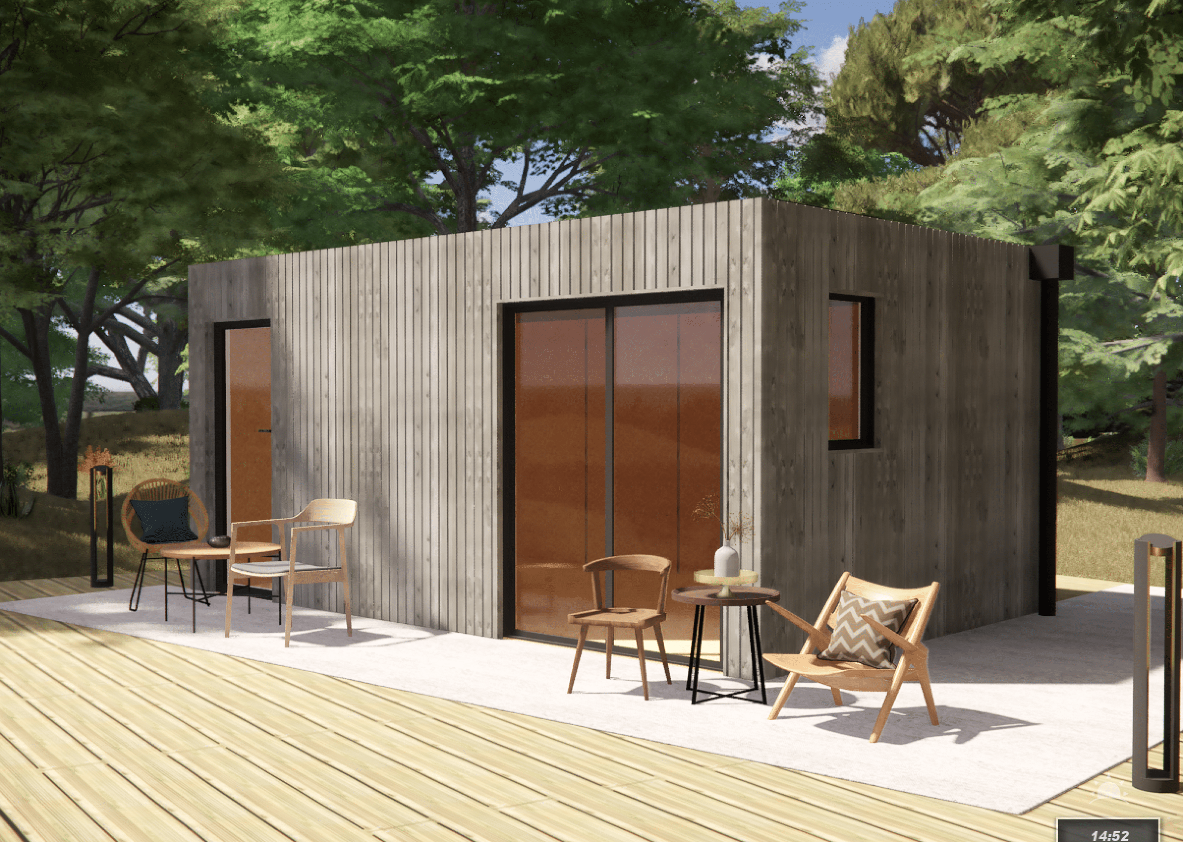 Annexe de jardin bois en bois 5,5 x 3,5 x 2,7 m - 6