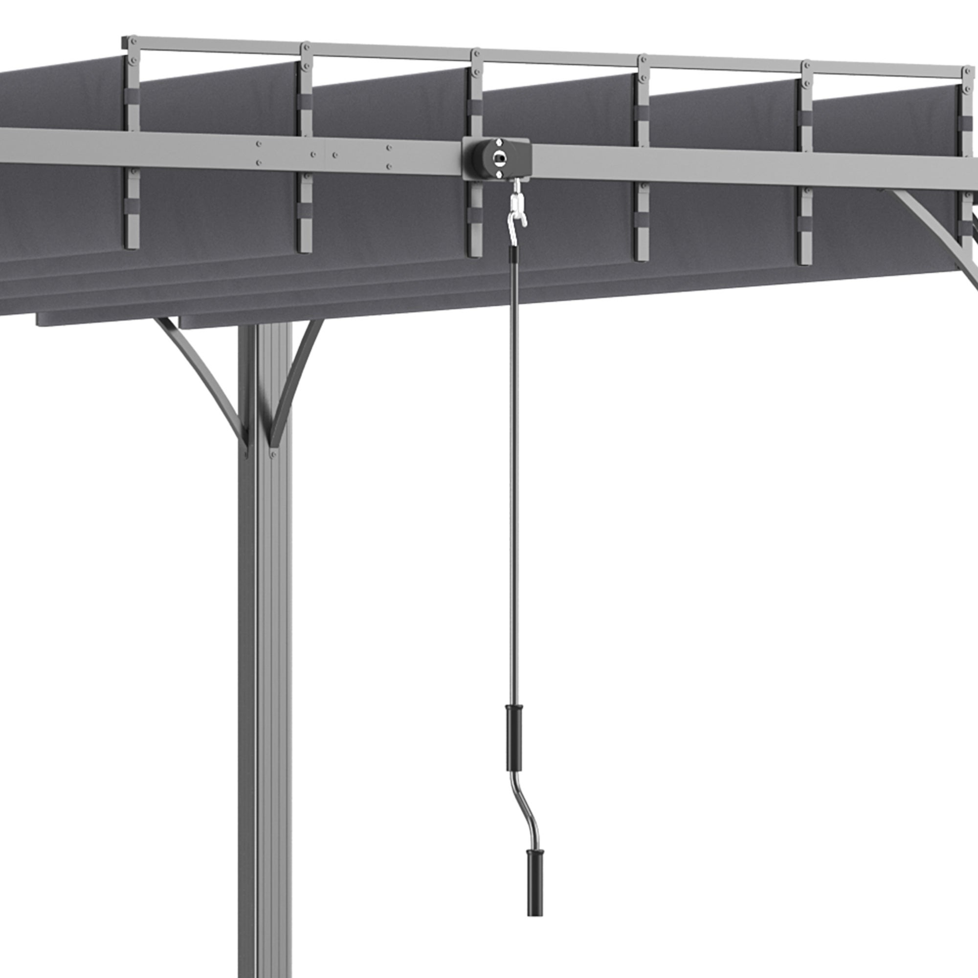 Pergola 4x3 m bioclimatique pergola avec lames orientables style contemporain UV 50+ aluminium - gris - 9