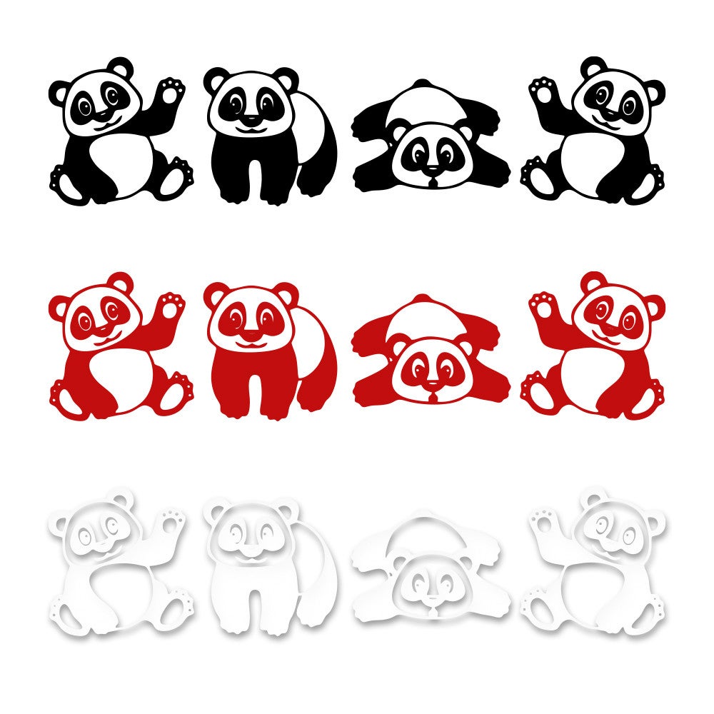 PANDA - Sticker mural en vinyle 30x125 cm - Couleur ROUGE - 2