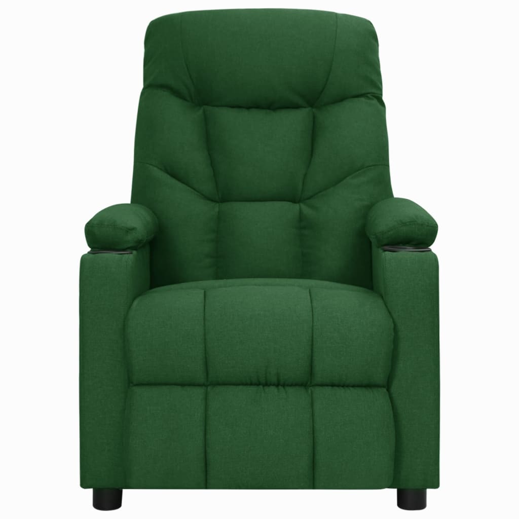 Poltrona Reclinabile con Poggiapiedi Verde Scuro in Tessuto CFW66598