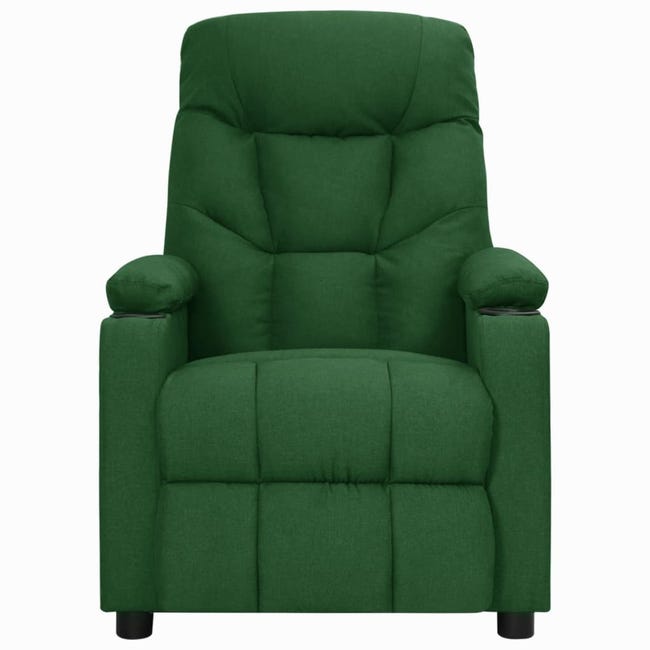 Poltrona Reclinabile con Poggiapiedi Verde Scuro in Tessuto CFW66598 Poltrona Reclinabile con Poggiapiedi Verde Scuro in Tessuto CFW66598