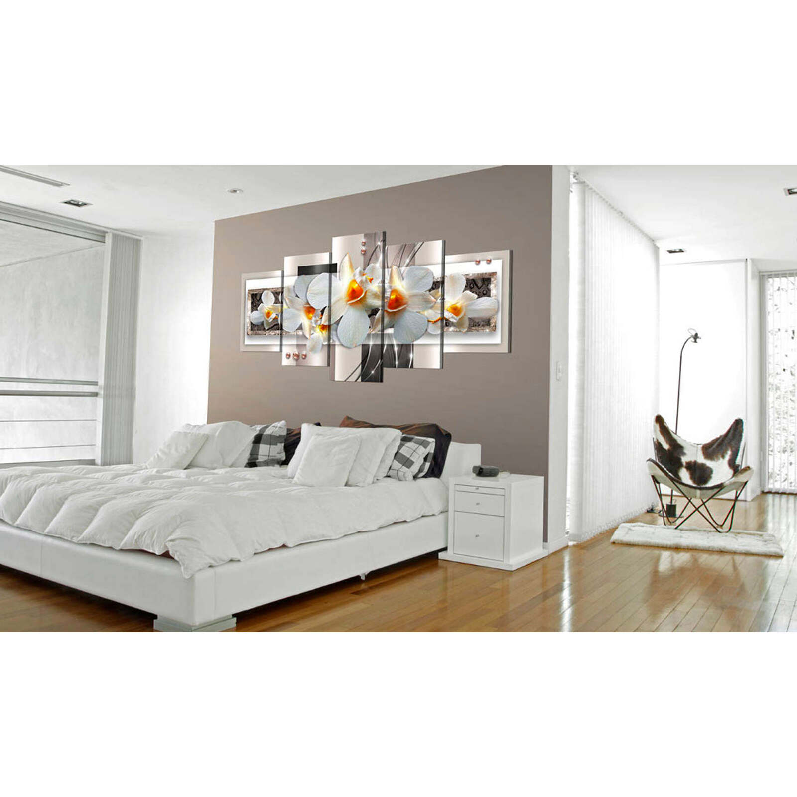 Tableau discrétion blanche - 100 x 50 cm - 2