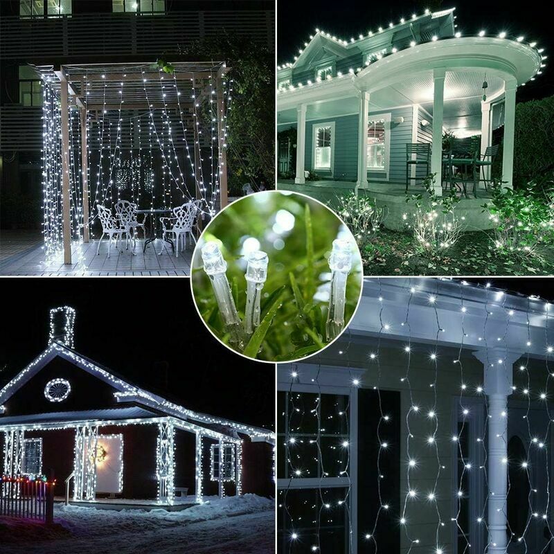 Guirlande Lumineuse 50M 500 LED Lumières de Noël Intérieur et Extérieure 8 Modes Etanche Guirlande Guinguette Câble Transparent , Blanc - 4
