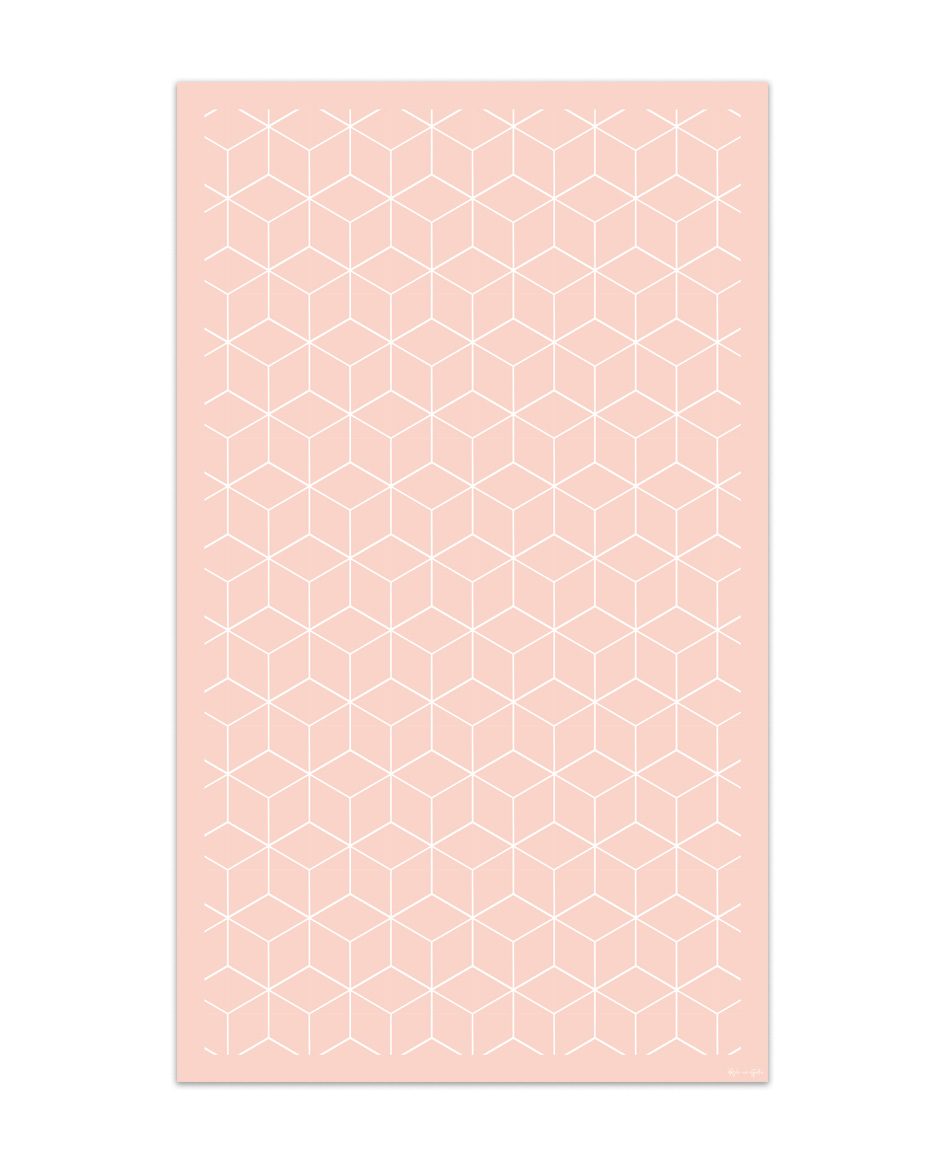 Alfombra de vinilo geométrica 06 rosa 160x200 cm pvc cocina salón comedor