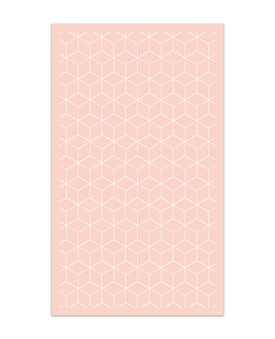 Alfombra de vinilo geométrica 06 rosa 120x200 cm pvc cocina salón comedor