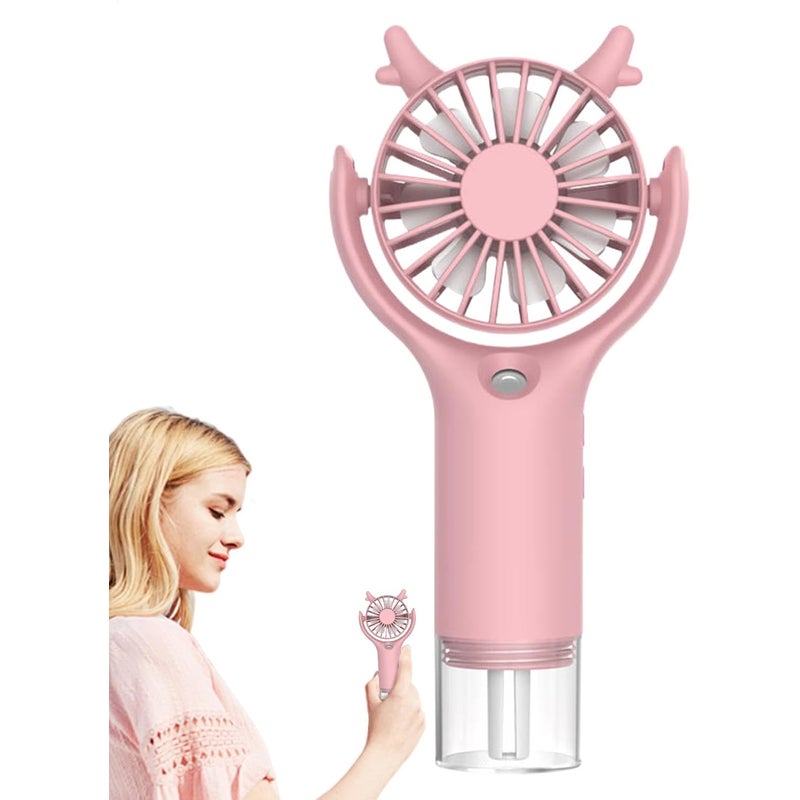 Akumulatorowy wentylator mgiełkowy z 3 regulowanymi prędkościami chłodzenia, zasilany przez USB, odpowiedni do użytku w domu, na kempingu i na zewnąt