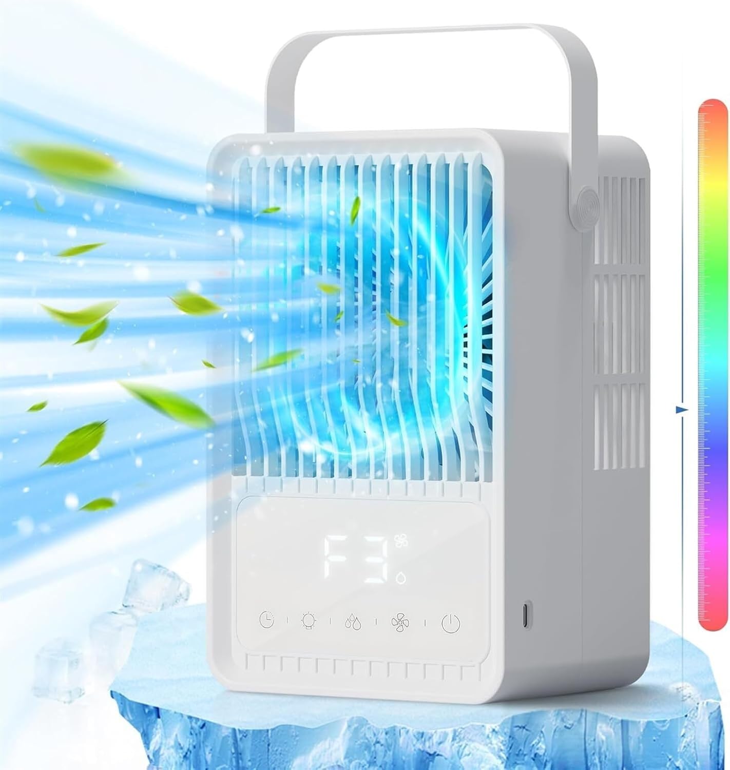 Refroidisseur d'air portable 4 en 1, mini refroidisseur d'air personnel ...