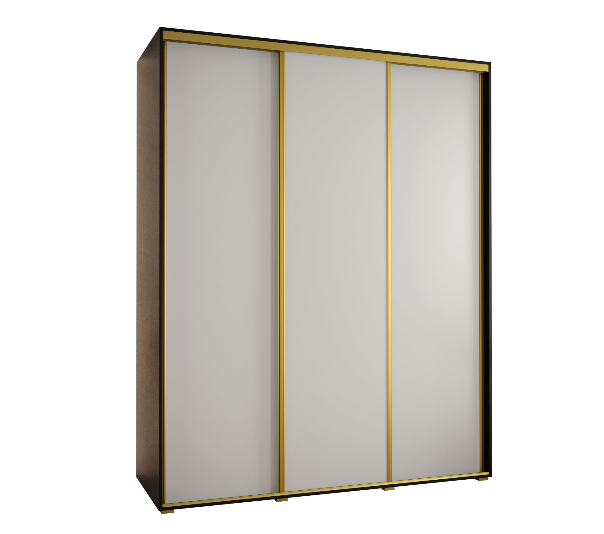 Szafa przesuwna wysoka Davos 1 200 x 60 x 235,2 cm czarny + biały + u. złoty - Abiks Meble