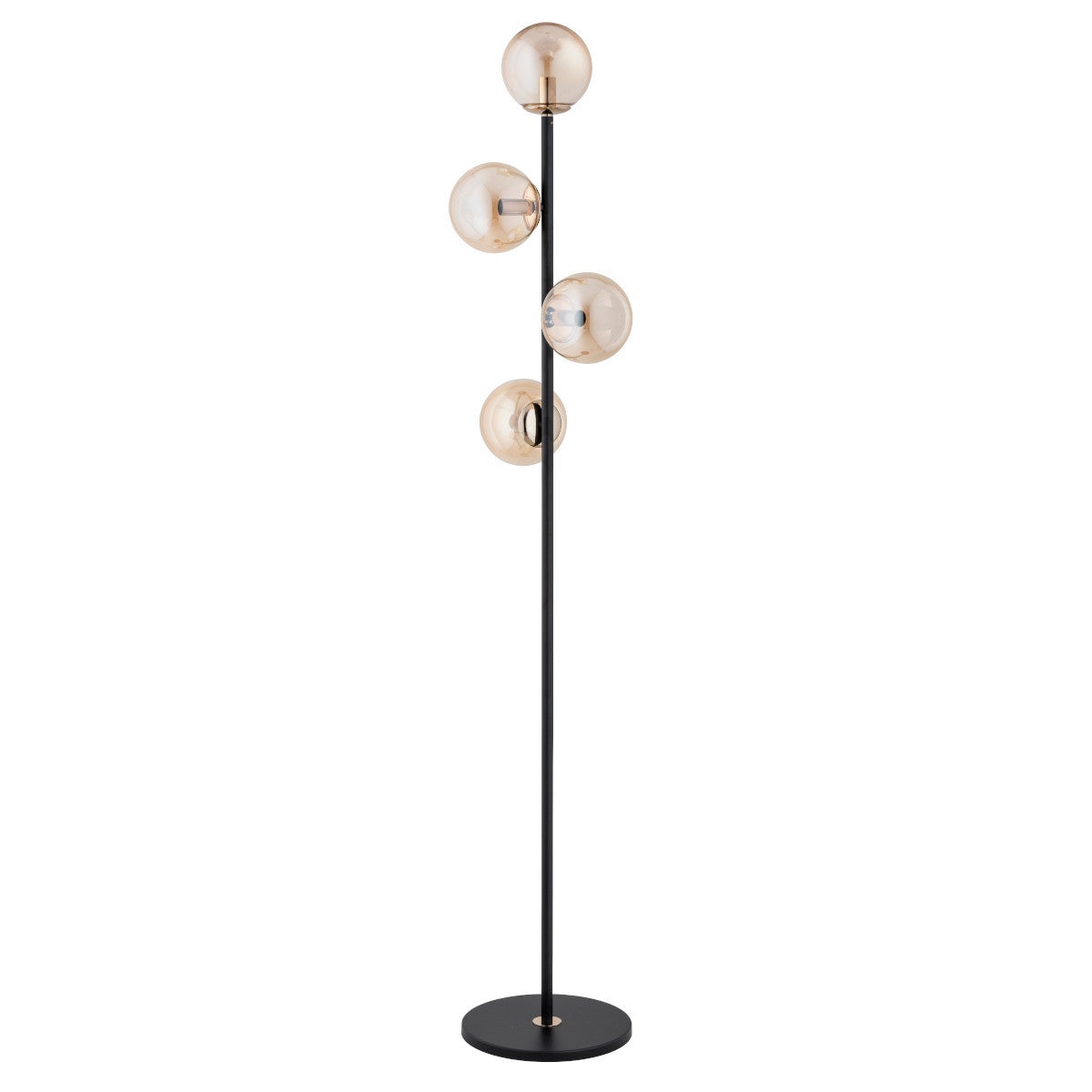Lampa podłogowa stojąca Malaga czarno-bursztynowa 4xE14x10W wym: 168 x 32 x 32 cm metal Alfa
