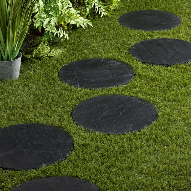 Pas japonais Rond Ardoise Noire D.40x2-3 cm (à l'unité) - RO'MA NATURE