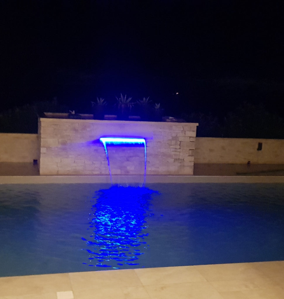 Lame d'eau Cascade en acrylique 120cm / Avec Leds intégrées / Bluetooth / Wifi / Télécommande Piscine et fontaine bassins - 4