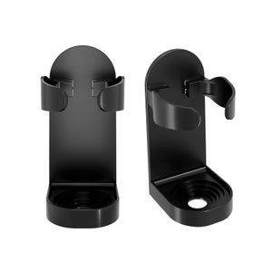 VHIEDN Lot de 2 porte-brosses à dents 3 en 1 en acier inoxydable adhésif mural, brosse à dents électrique, dentifrice et organisateur de tasse pour salle de bain douche, noir