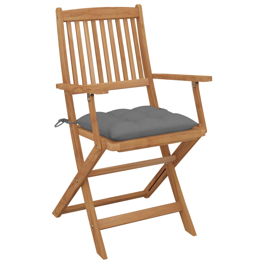 Chaises pliables de jardin 4 pcs avec coussins Bois d'acacia 16 - 2