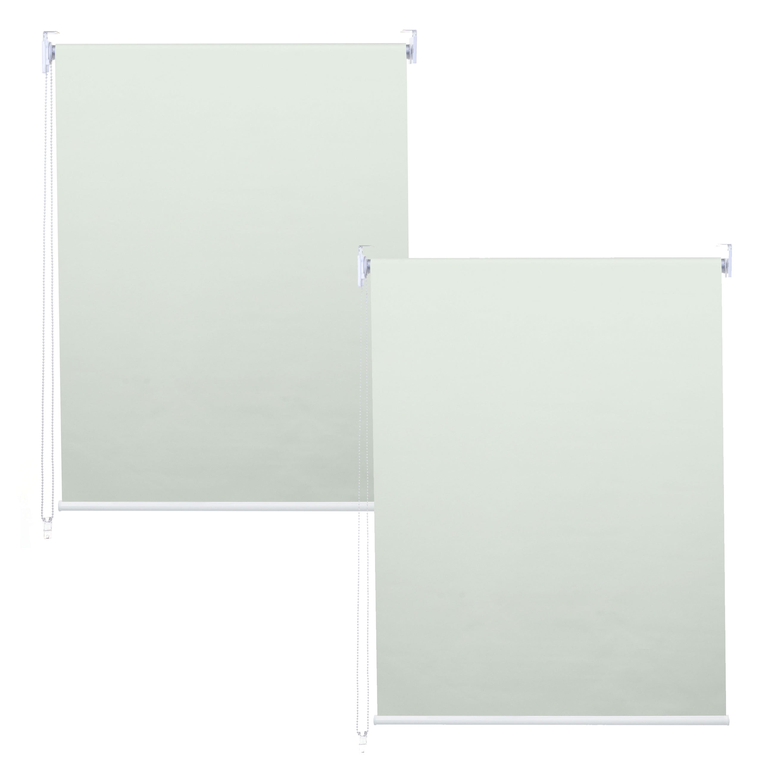 Lote de 2 estores enrollables hwc-d52, estor enrollable de ventana de tracción lateral, 100x160cm protección solar opaca ~ crema