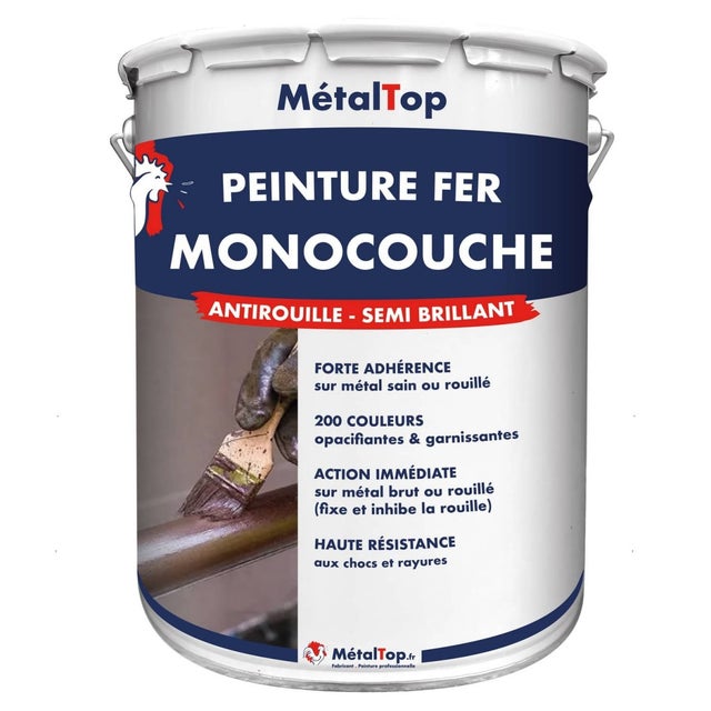 Peinture Fer Monocouche - Marron - RAL 8015 - 1 L - Métaltop