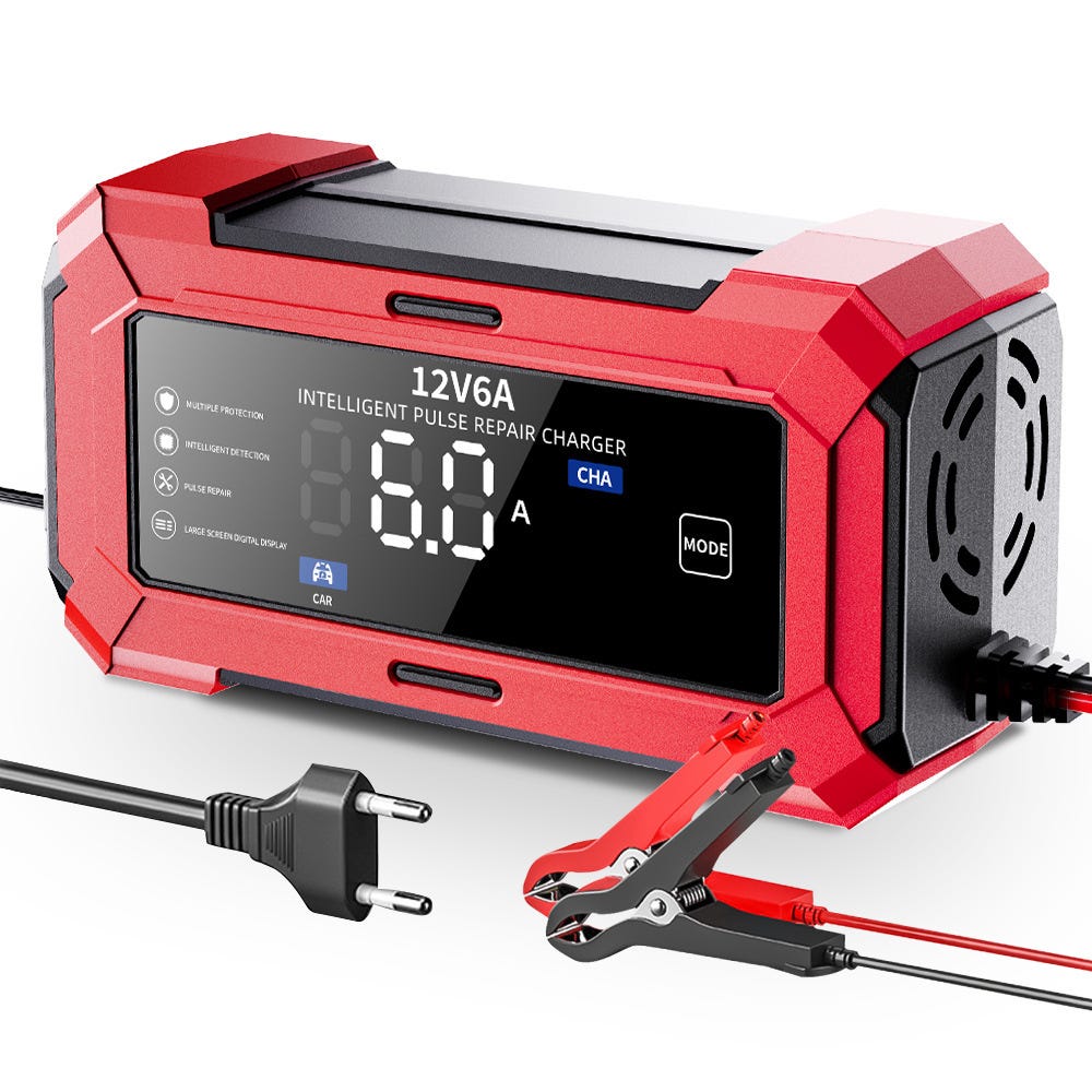 Xahpower Chargeur 6V, Chargeur Batterie 6V pour Moto, SUV, ATV, Véhicule Tout-Terrain, Quad Electrique, Connecteur 5,5 mm * 2,1 mm Xahpower Chargeur 6V, Chargeur Batterie 6V pour Moto, SUV, ATV, Véhicule Tout-Terrain, Quad Electrique, Connecteur 5,5 mm * 2,1 mm