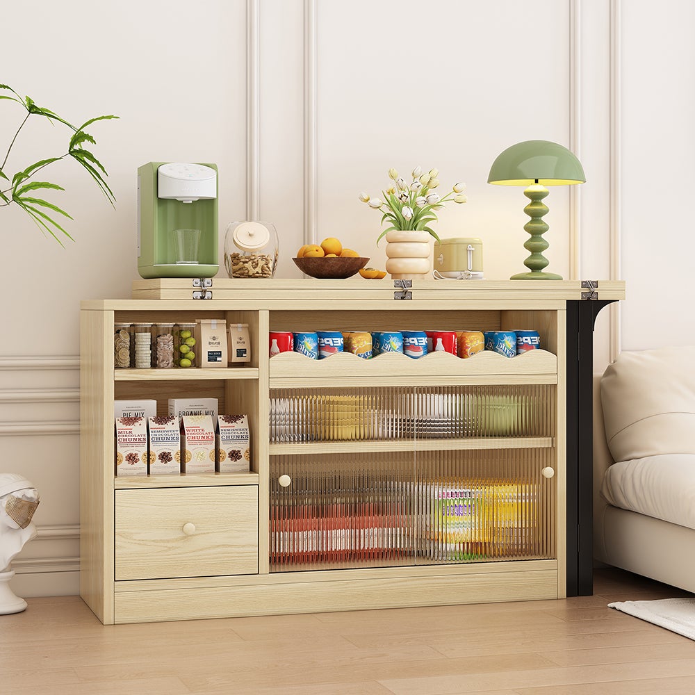 Table de salle à manger pliante extensible avec espace de rangement ...