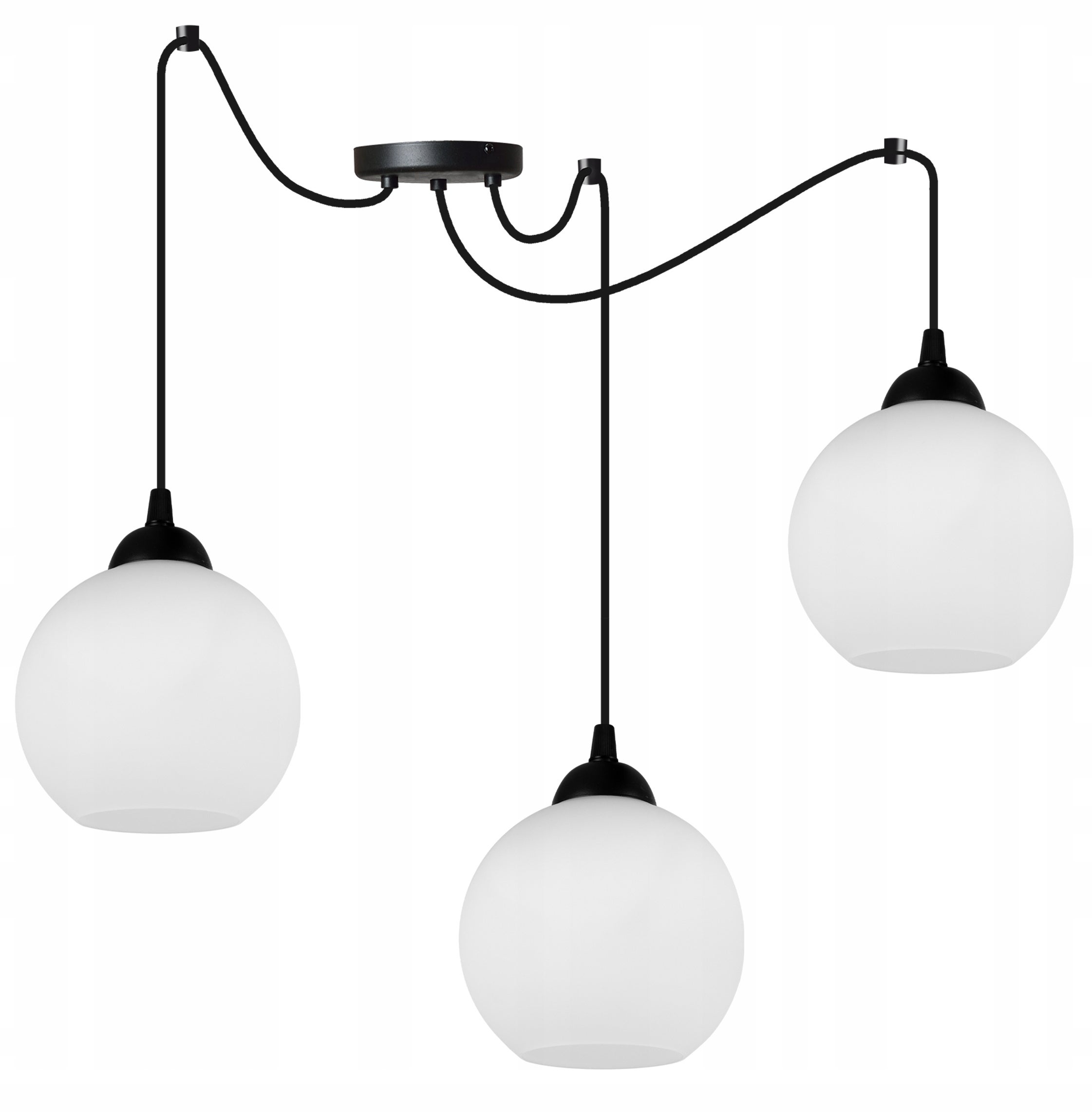Lampa sufitowa wisząca Spider Eliza modern 3xE27 abażur kula biała Light Home LH