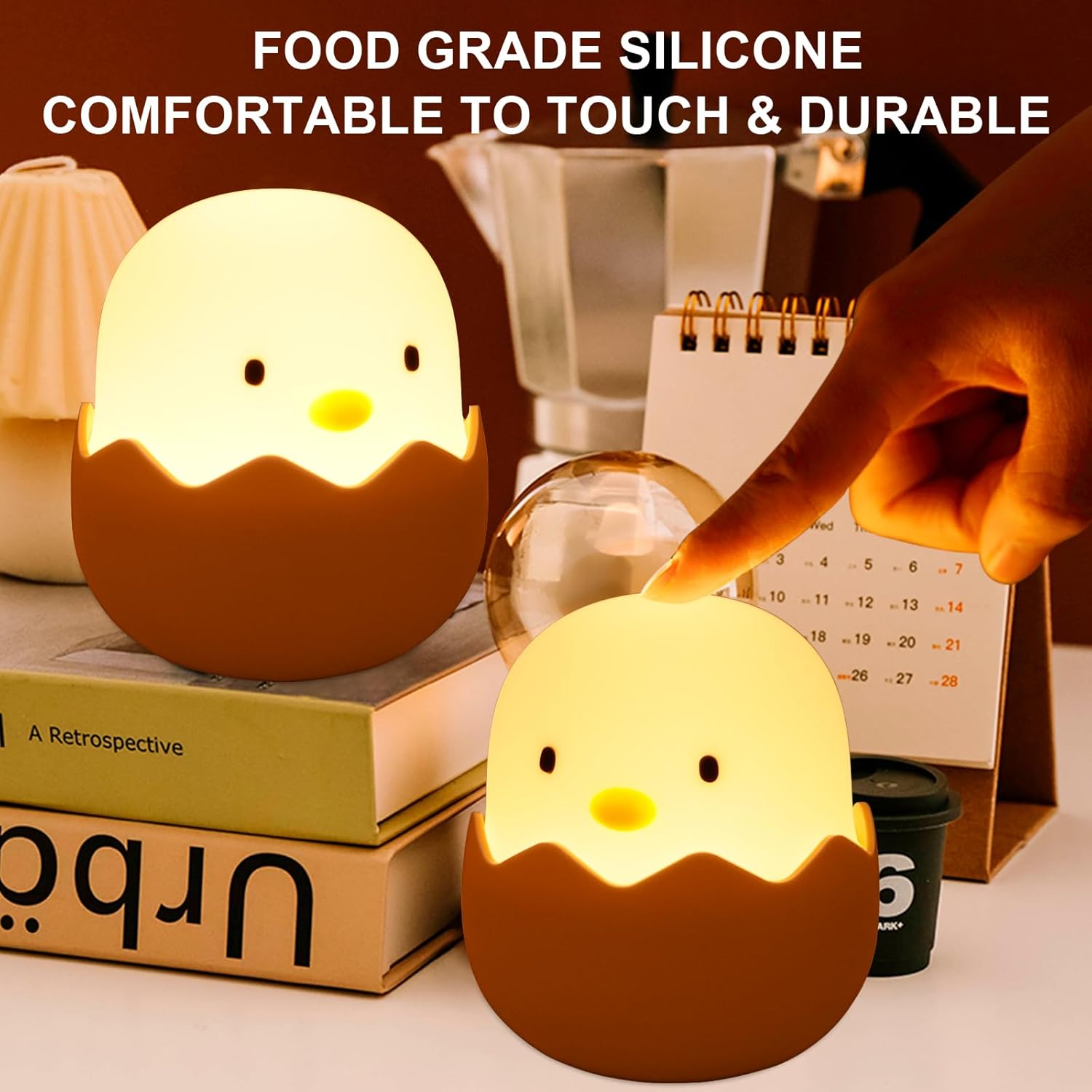 Lampka nocna dla dzieci – ładowana przez USB – Lampka nocna dla dzieci z dotykowym ściemniaczem – przenośna lampka nocna do sypialni - 2