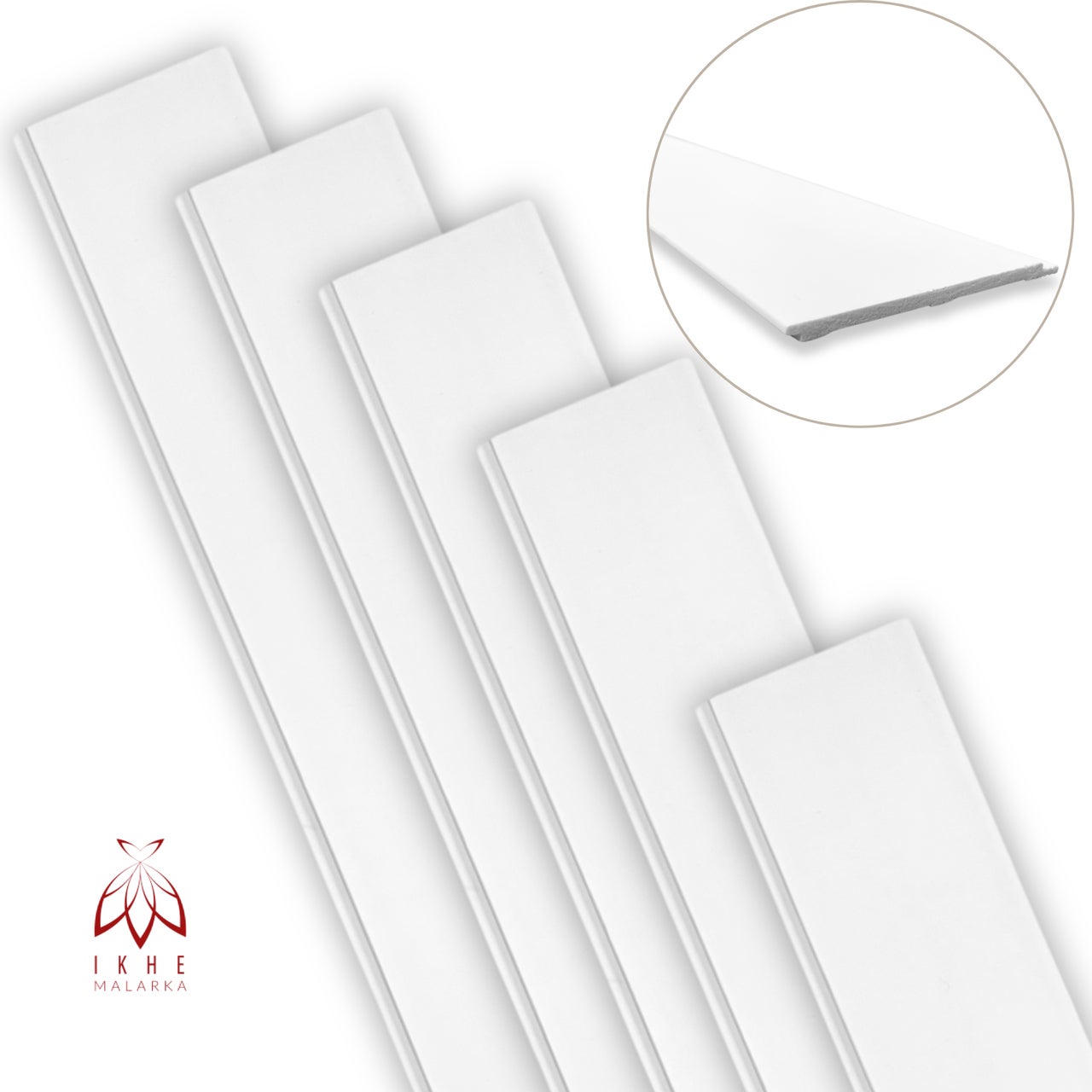 1 x 0,12 m² Painel de parede estilo rústico – Poliestireno rígido branco – Boiserie decorativa LB02 - 2