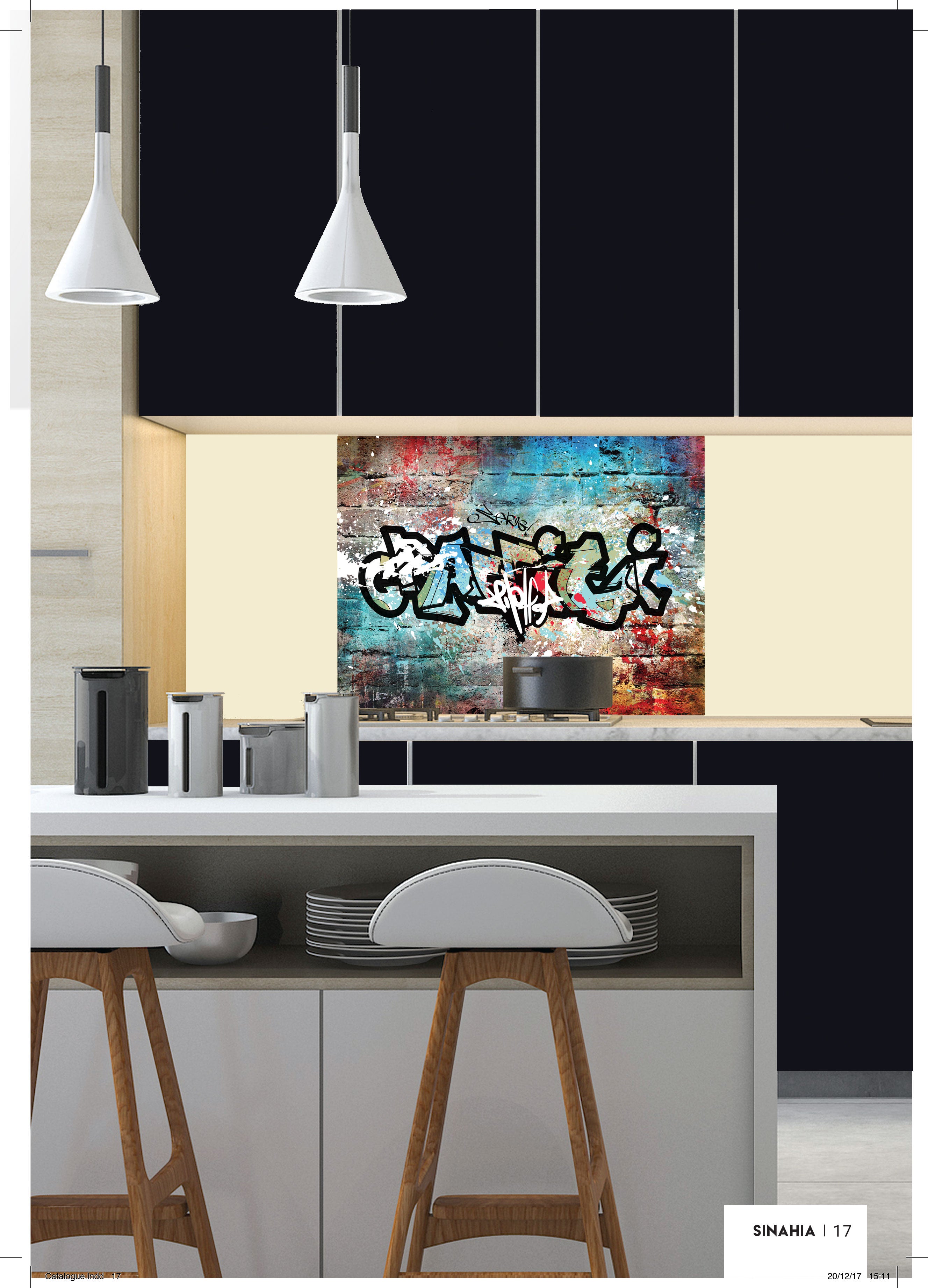 Crédence décorative SINAHIA typos graffiti 900mmx700mm Ep 6mm verre securit - 4