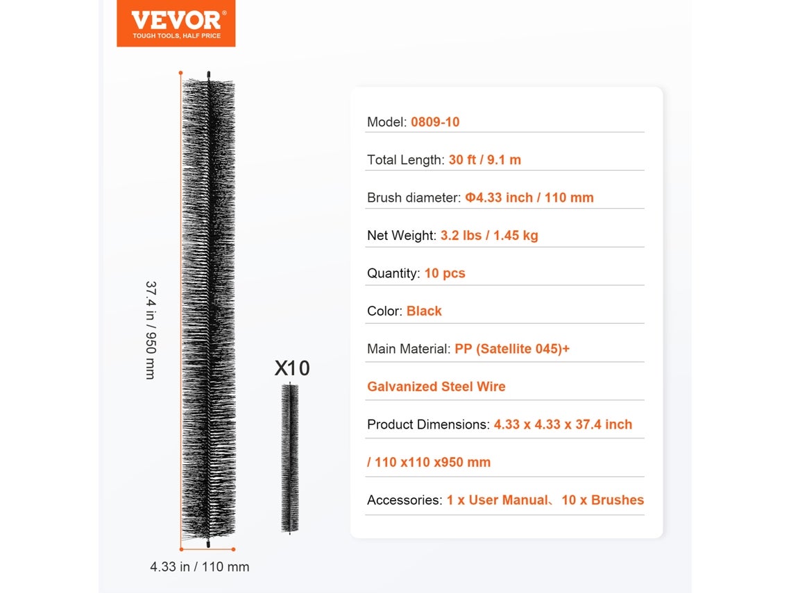 Brosse De Protection Pour Gouttière 11 Pouces - Modèle TGGB1, Plastique Vert, Anti-rouille