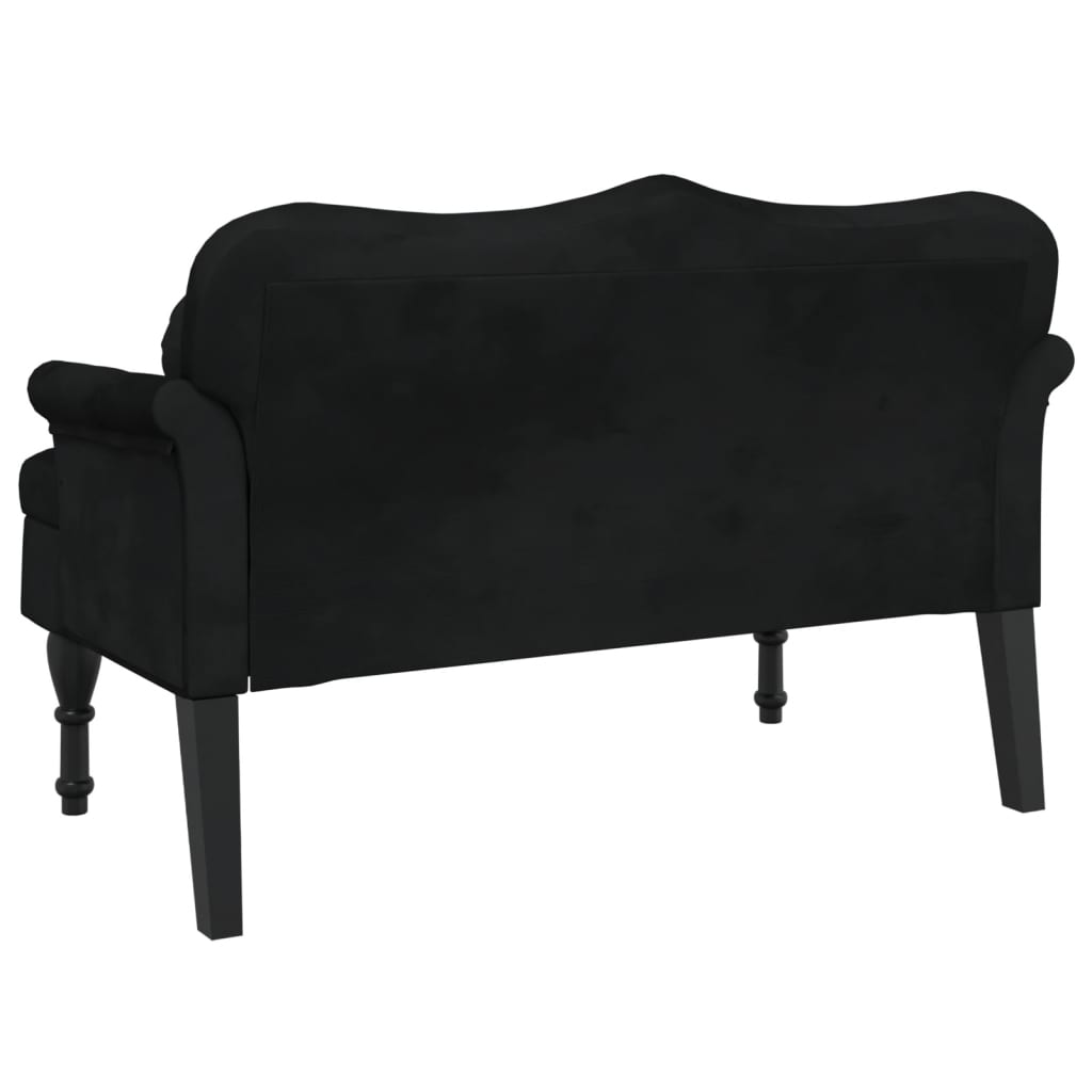 Maison Exclusive - Banc avec coussins Noir 120,5x65x75 cm Velours - 5