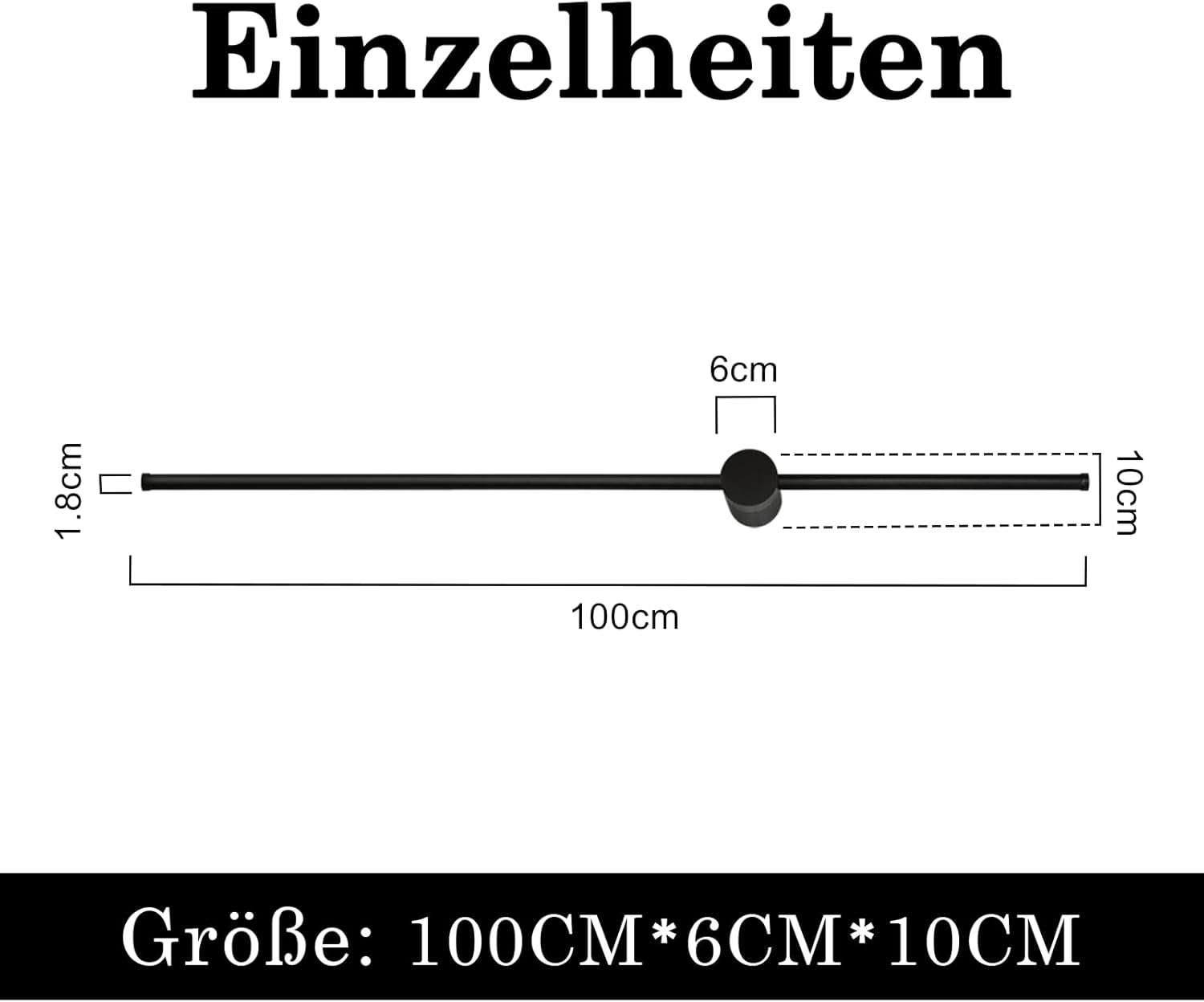 NETTLIFE Kinkiet LED 100cm Czarny, Nowoczesna Lampa Ścienna 3000K Ciepła Biel, Oświetlenie Pośrednie do Salonu Sypialni Przedpokoju Schodów Kuchni - 5