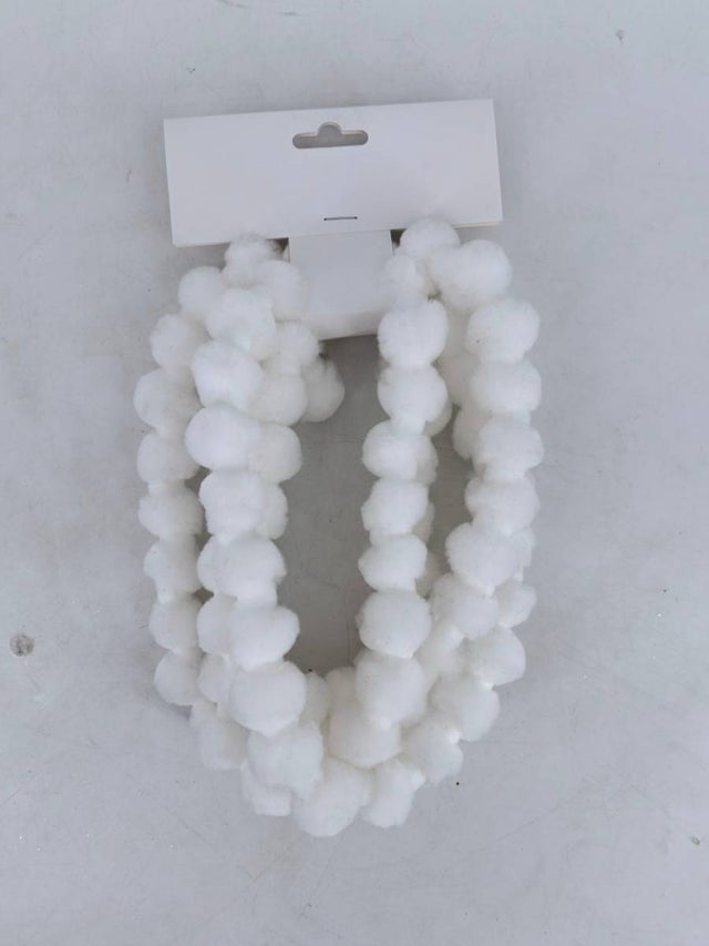 Guirlande boules coton l.2m blanc - Feeric lights & christmas