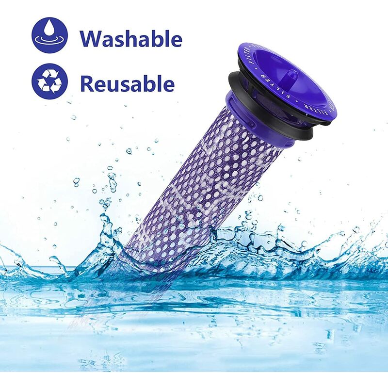 Filtre pour Dyson V8/V7, Filtres de Rechange Lavable pour Aspirateur Dyson V7/V8 Absolute et Animal, Accessoire Aspirateur pour Dyson V8 Avec 2 Post-F - 4
