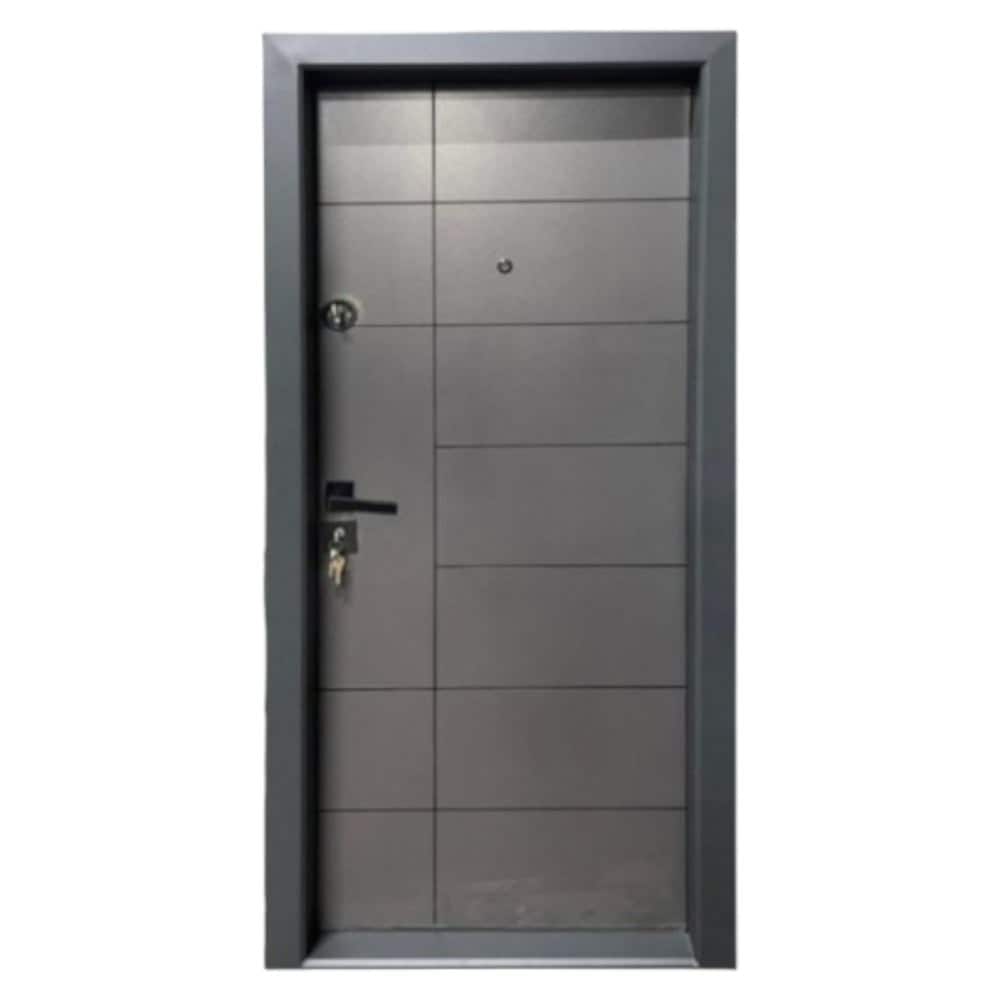 Usa metalica de apartament cu izolatie Novo Doors First Class NDS304, 88x200 cm, deschidere dreapta, Tabla 1.2 mm, Gri antracit