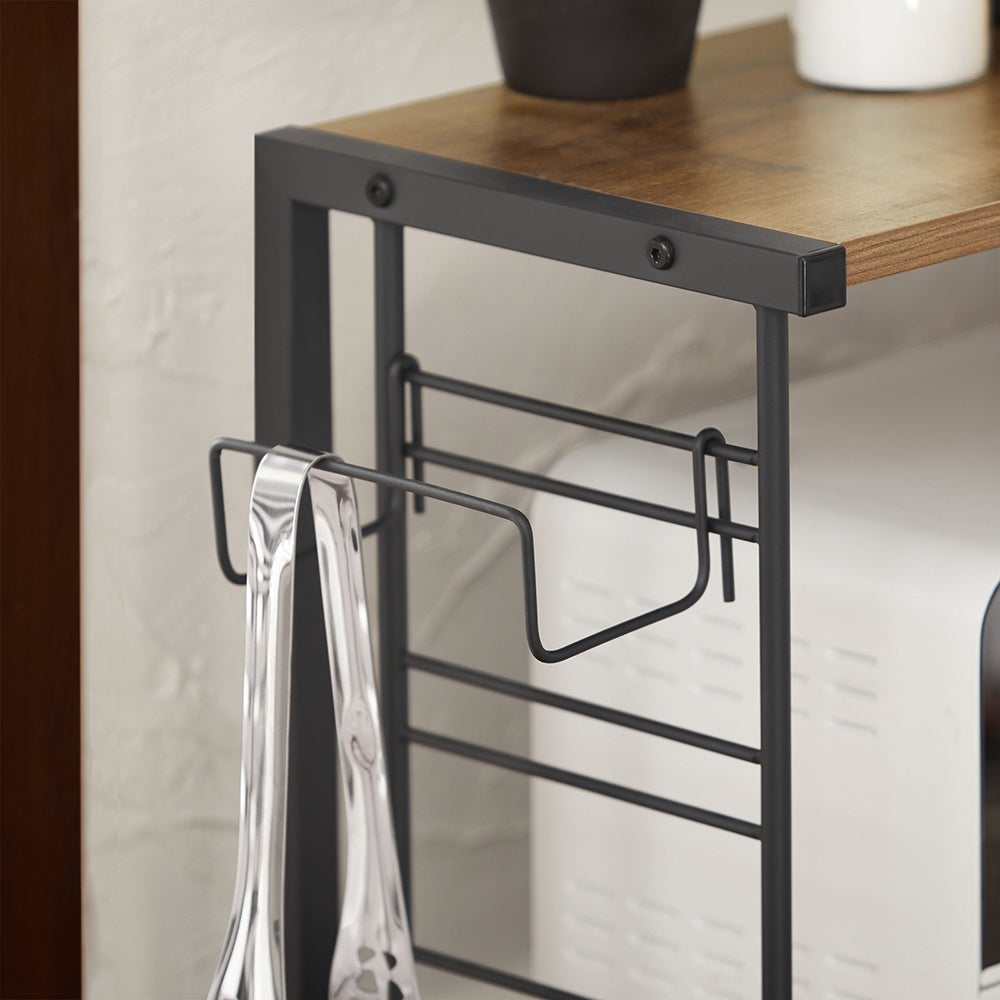 SoBuy Étagères Micro-Ondes de Cuisine Support Étagère de Cuisine 2 Niveaux, Marron, KCR08-PF - 7