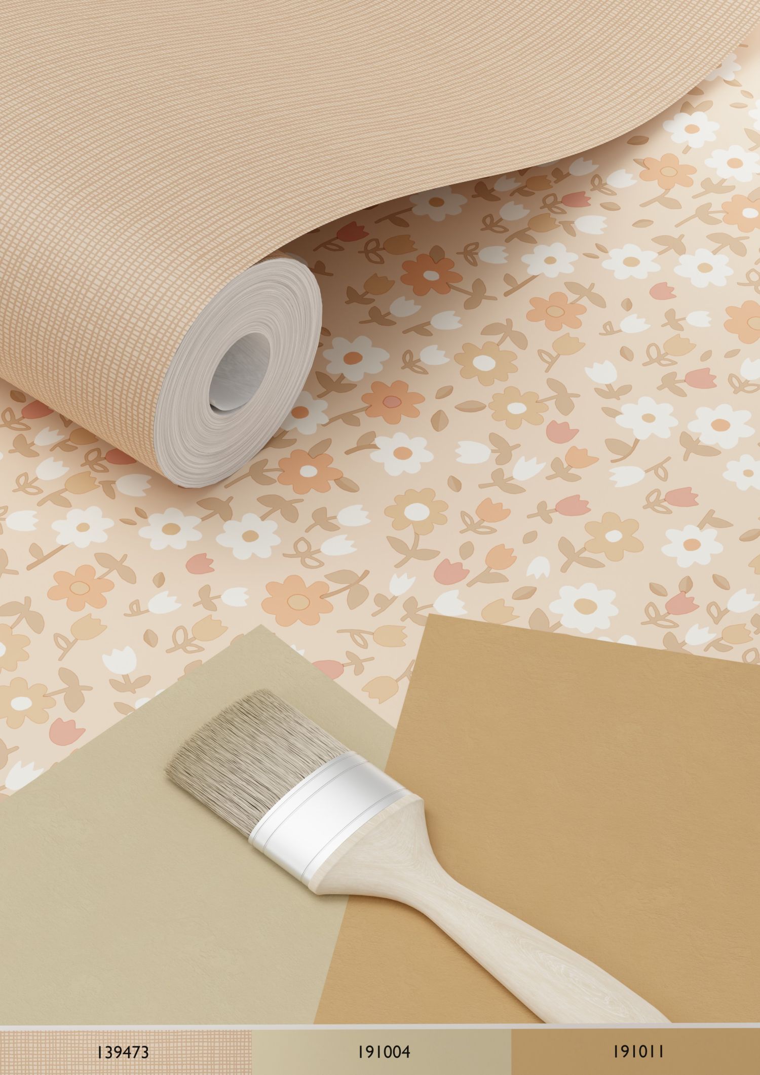 Papier peint fleurs terracotta claire - 53 cm x 10.05 m - ESTAhome - 6