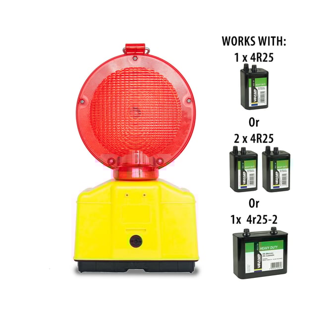 Lumière clignotante rouge de chantier à piles