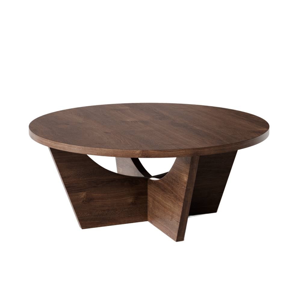 KOLM Stolik kawowy okrągły TORI Ø90 cm Dąb Czekoladowy