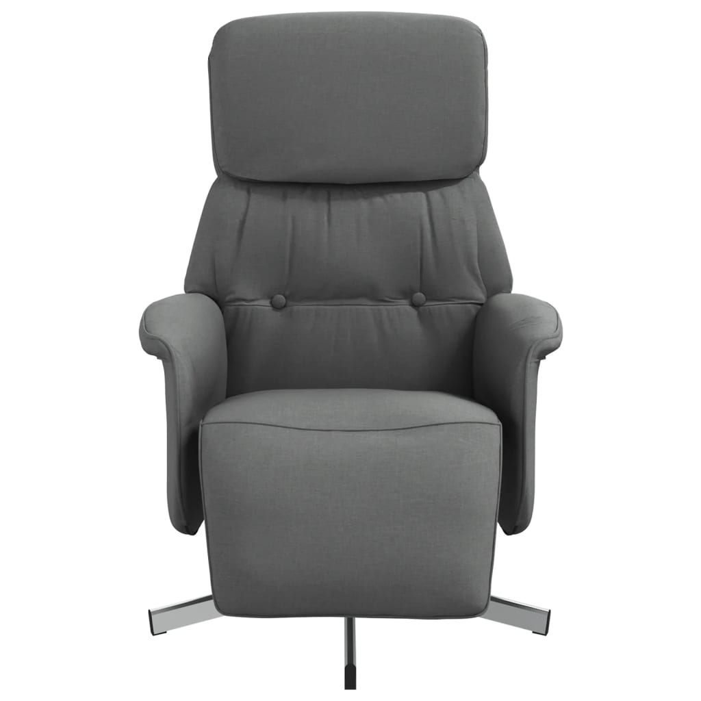 Fauteuil inclinable avec repose-pieds gris foncé tissu - 3