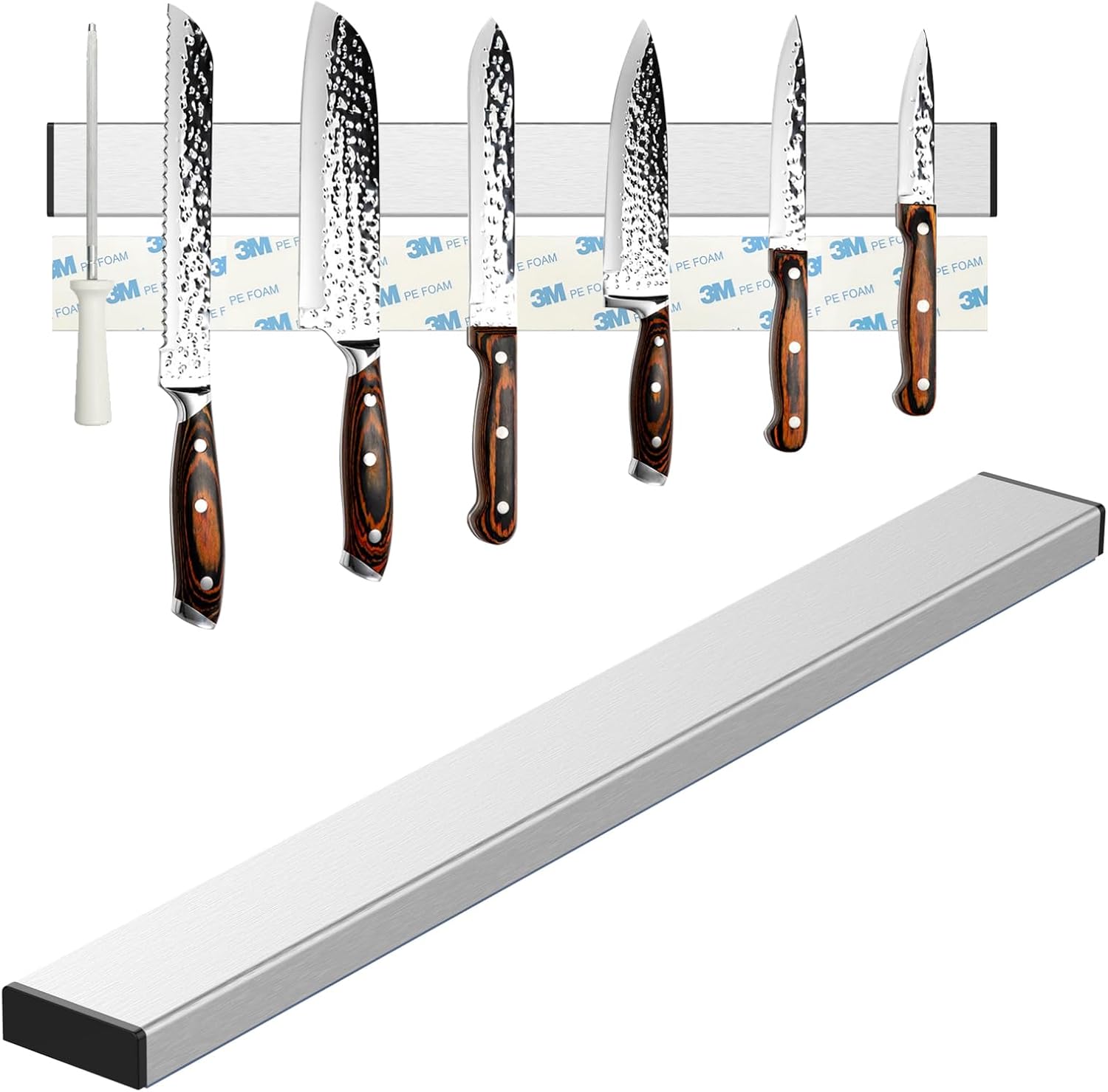Porte-Couteaux Magnétique 40cm - Aimant Puissant Sans Perçage - Organisation Cuisine Et Atelier