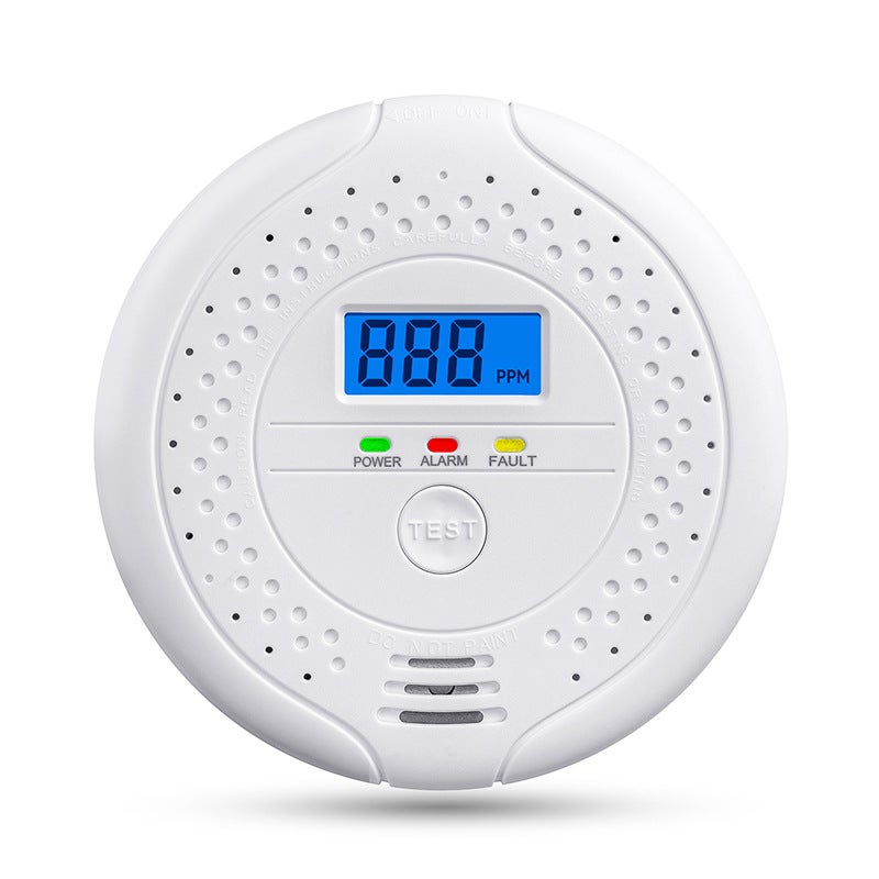 Détecteur De Monoxyde De Carbone CO Certifié TUV - Écran LCD, Batterie 10 Ans, Alarme 85 DB - Norme EN 50291 - Blanc