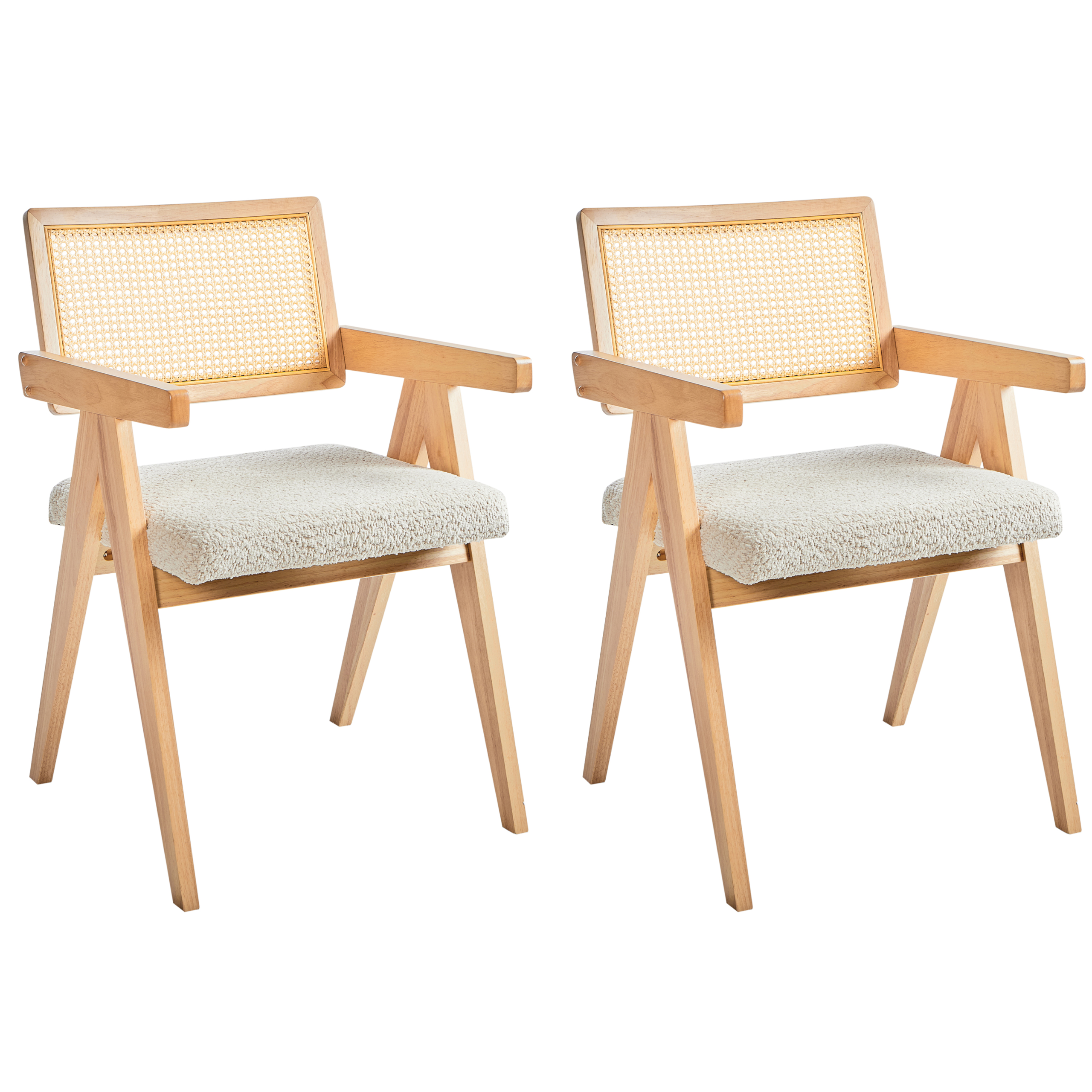 Beliani Conjunto De 2 Sillas De Comedor Ava Madera Marrón/Claro , Leroy Merlin