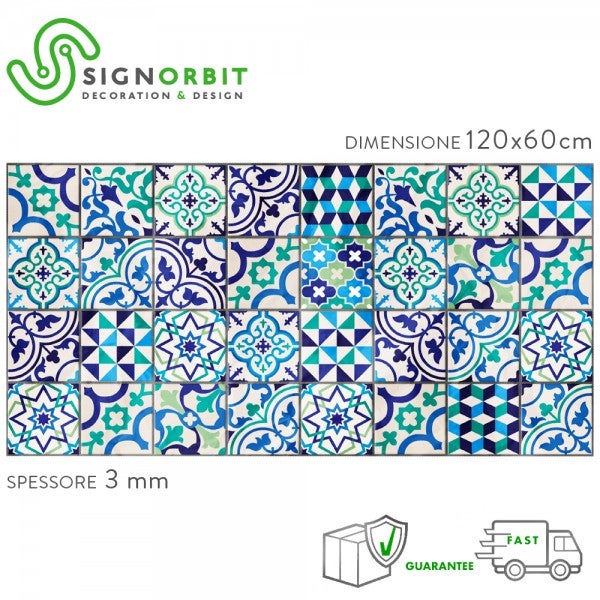 VIETRI TILES - Elastyczna płyta kuchenna z PVC - Rozmiar 120x60 cm, grubość 3 mm