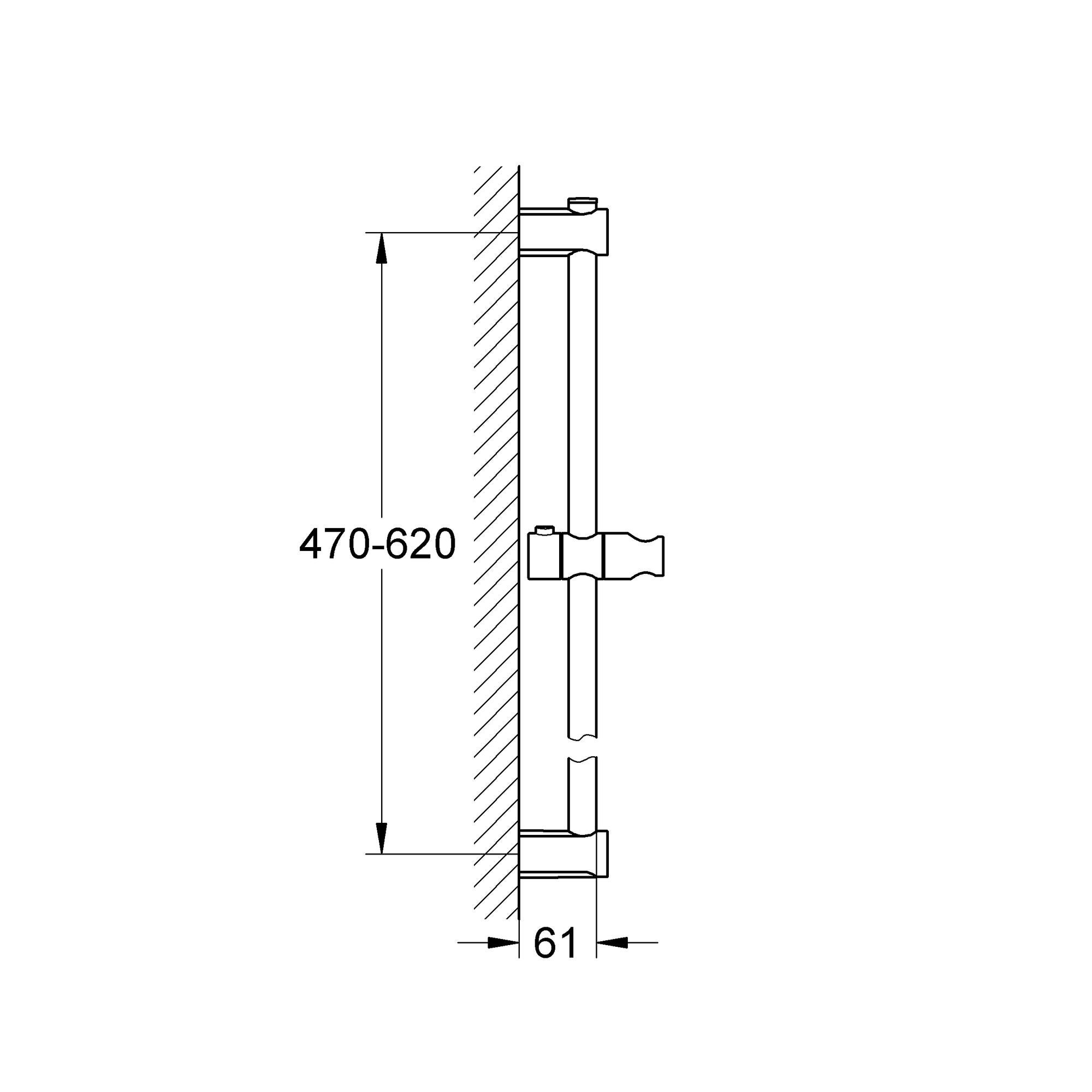 GROHE Vitalio Universal Barre de douche 600 mm Chromé 26119000 - 2