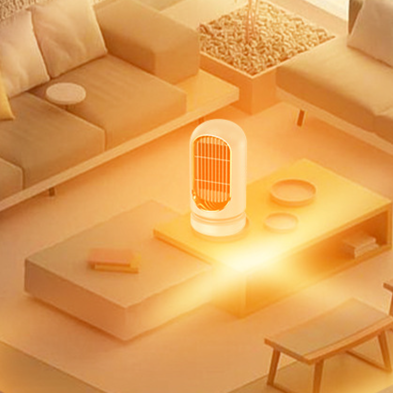 Grzejnik elektryczny - mały przenośny grzejnik elektryczny - ceramiczny grzejnik PTC - odpowiedni do biura, domu, sypialni - khaki - 5