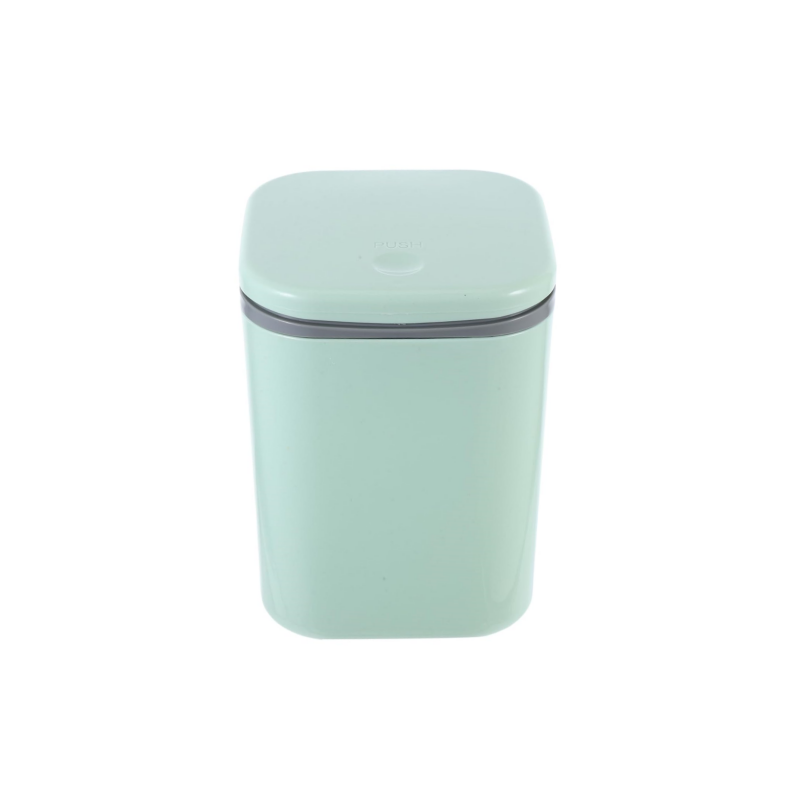 Poubelle Étroite Salle De Bain Imperméable - Grain Bois - Mince Avec Couvercle - 11x11x6 Pouces