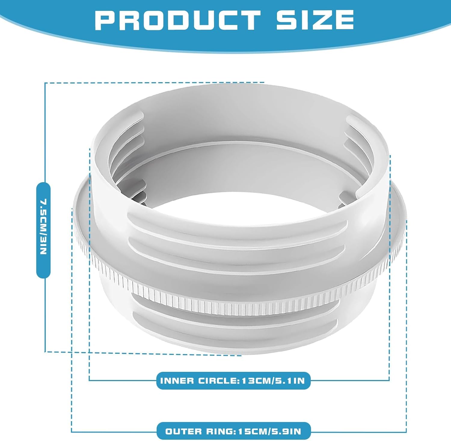 Tuyau Climatiseur Mobile Adaptateur Clim Fenetre,130 mm intérieur/150 mm extérieur,Adaptateur de tuyau d'échappement pour climatisation,Raccord de t - 2