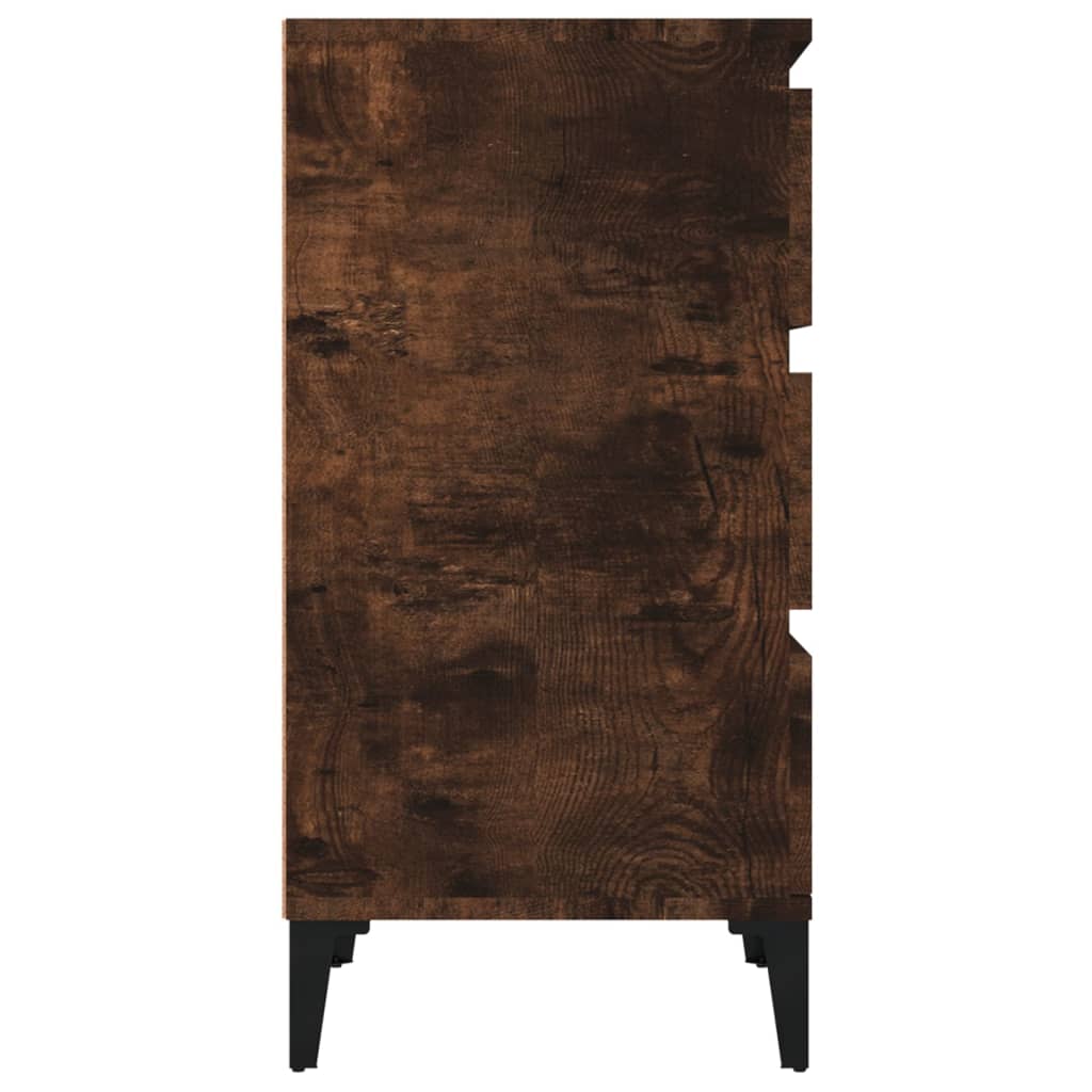 Maison Exclusive - Table de chevet chêne fumé 40x35x70 cm bois d'ingénierie - 8