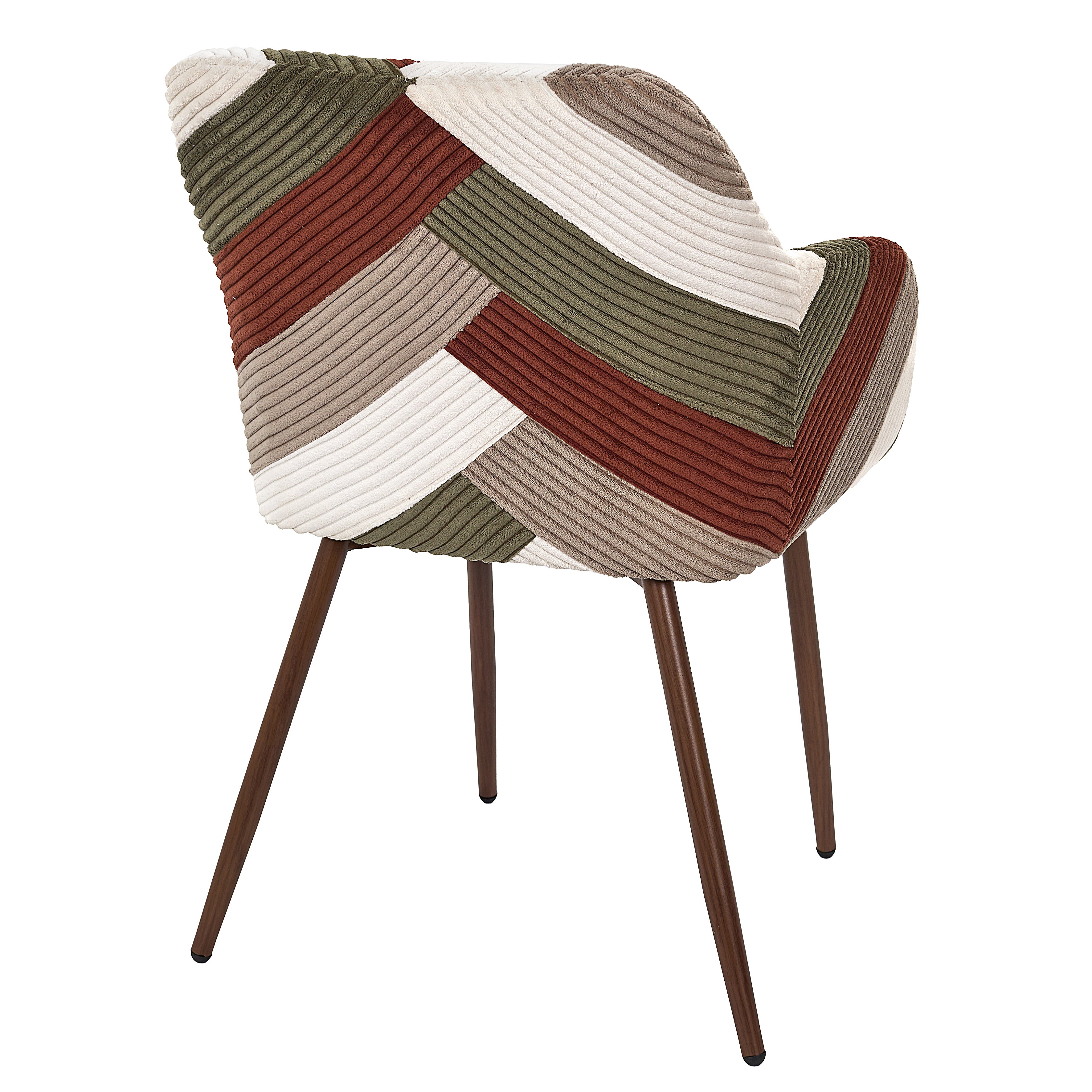 Lot De 2 Fauteuils - Home Deco Factory - Scott - Patchwork - Côtelé - Multicolore - 5